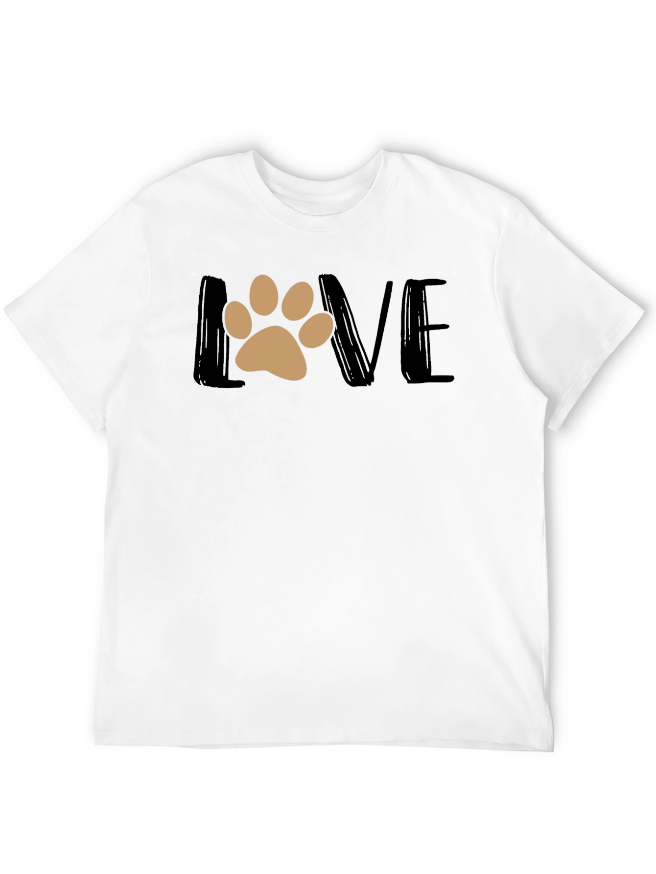 Love Paw Print Graphic T-Shirt - Black