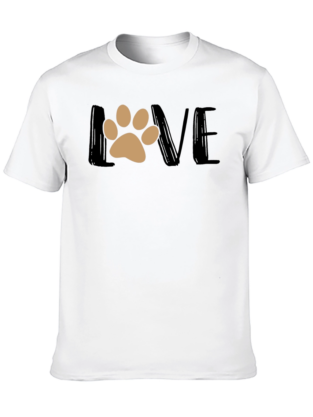 Love Paw Print Graphic T-Shirt - Black