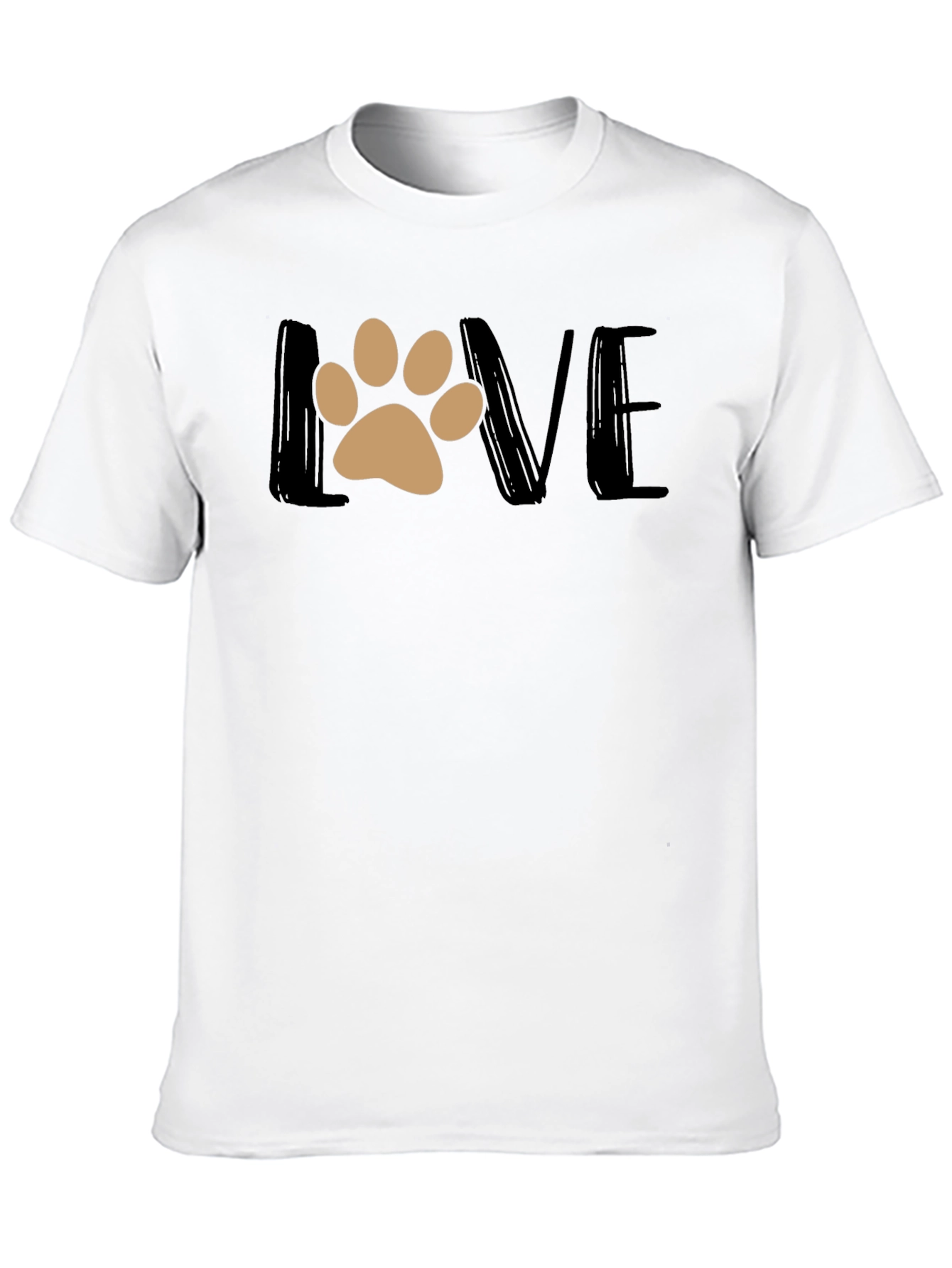 Love Paw Print Graphic T-Shirt - Black