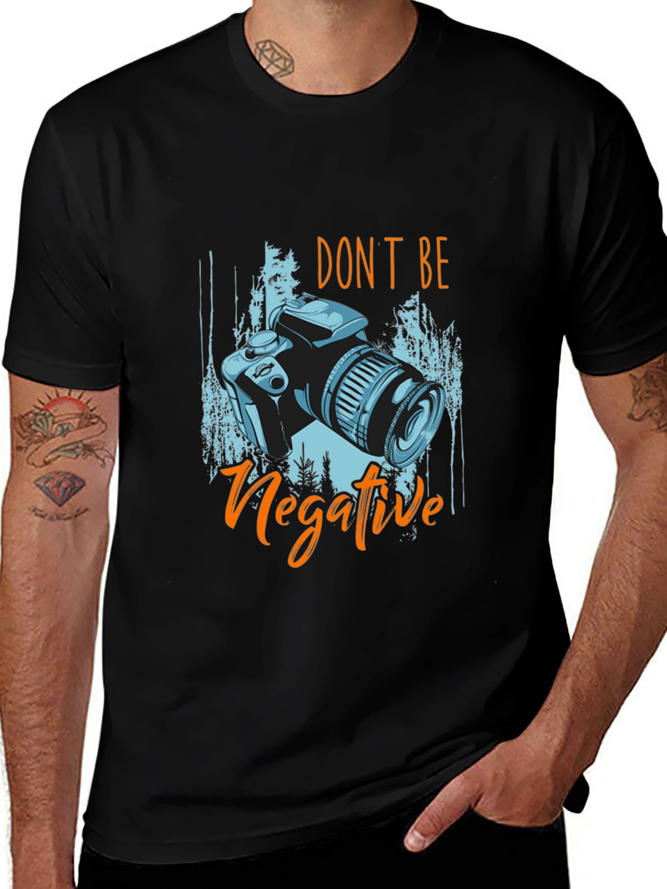 Dont Be Negative Camera Graphic T-Shirt