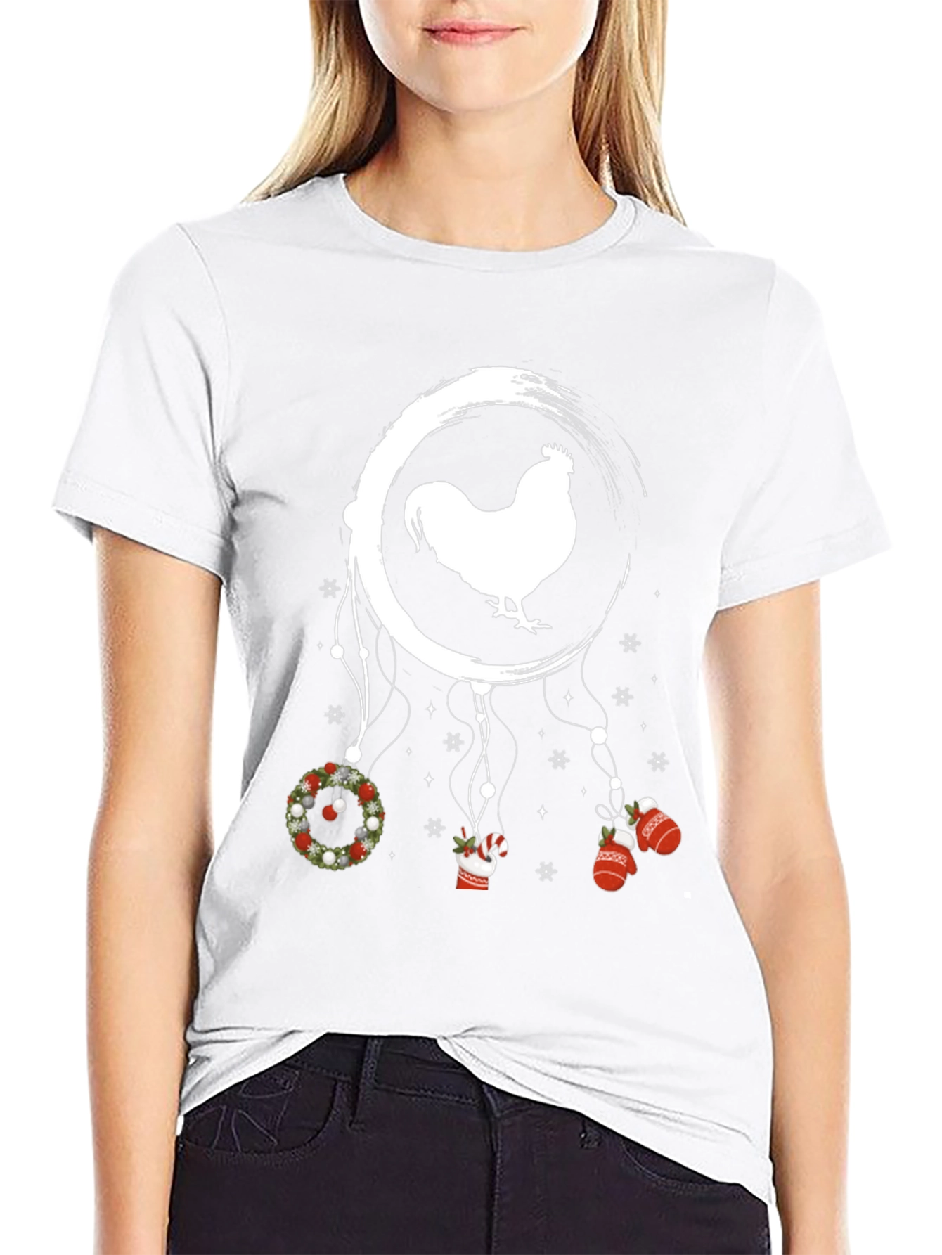 Festive Rooster Dreamcatcher Graphic Tee