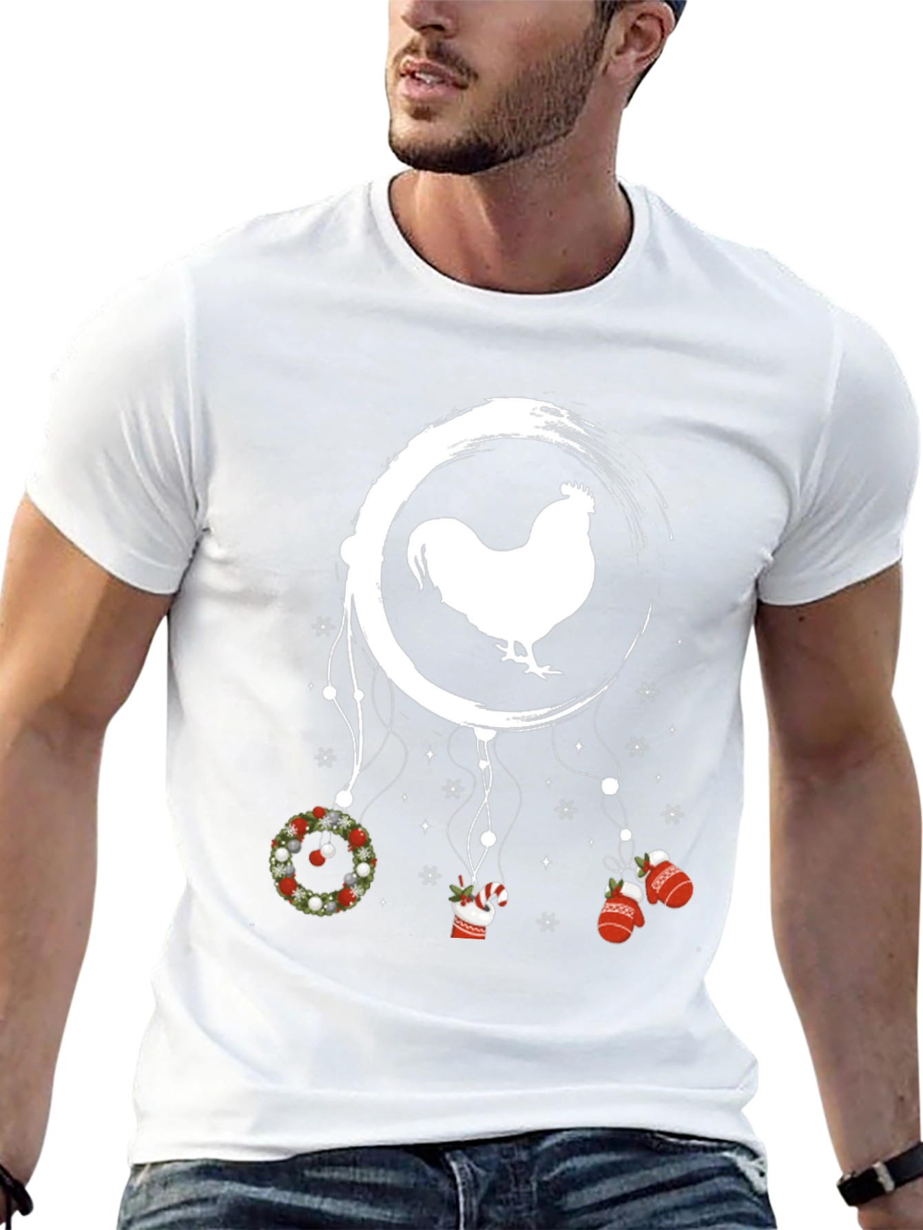 Festive Rooster Dreamcatcher Graphic Tee
