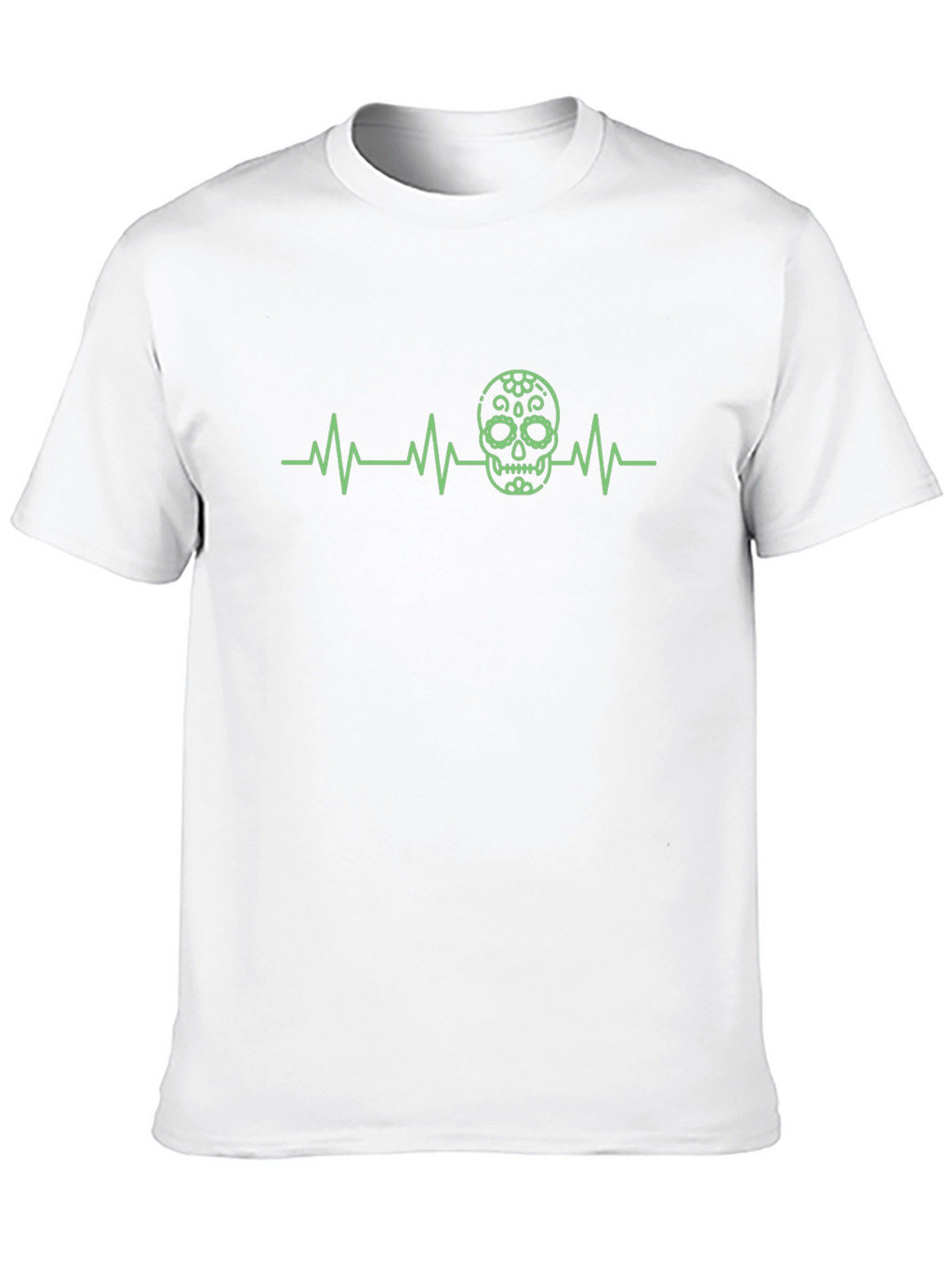Skull Heartbeat Graphic Tee - Mens Black T-Shirt
