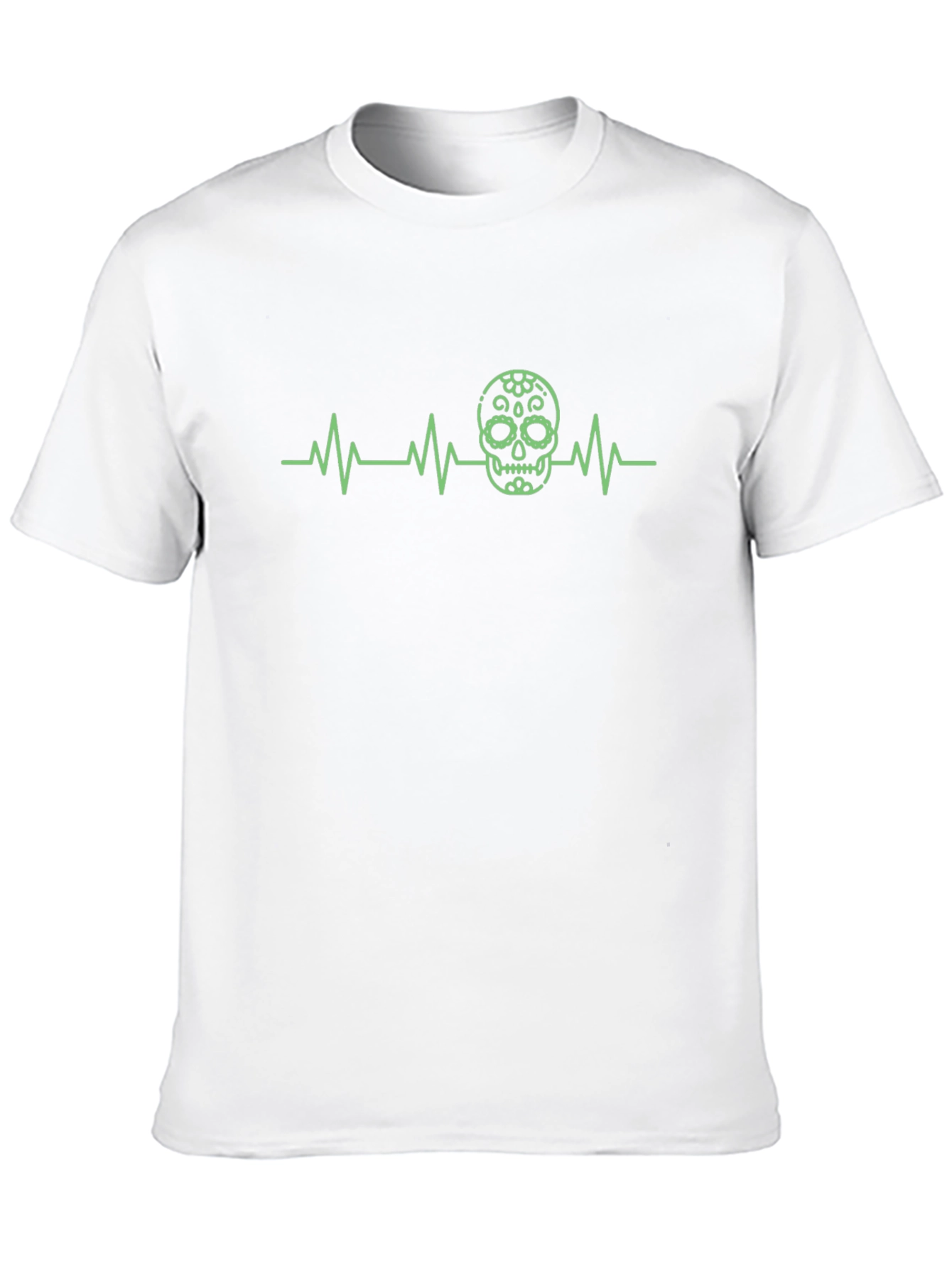 Skull Heartbeat Graphic Tee - Mens Black T-Shirt