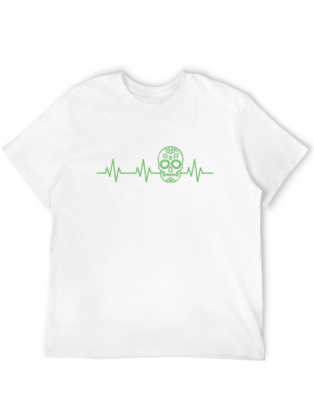 Skull Heartbeat Graphic Tee - Mens Black T-Shirt