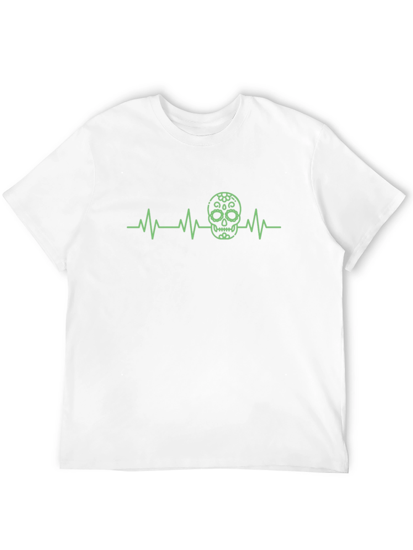 Skull Heartbeat Graphic Tee - Mens Black T-Shirt