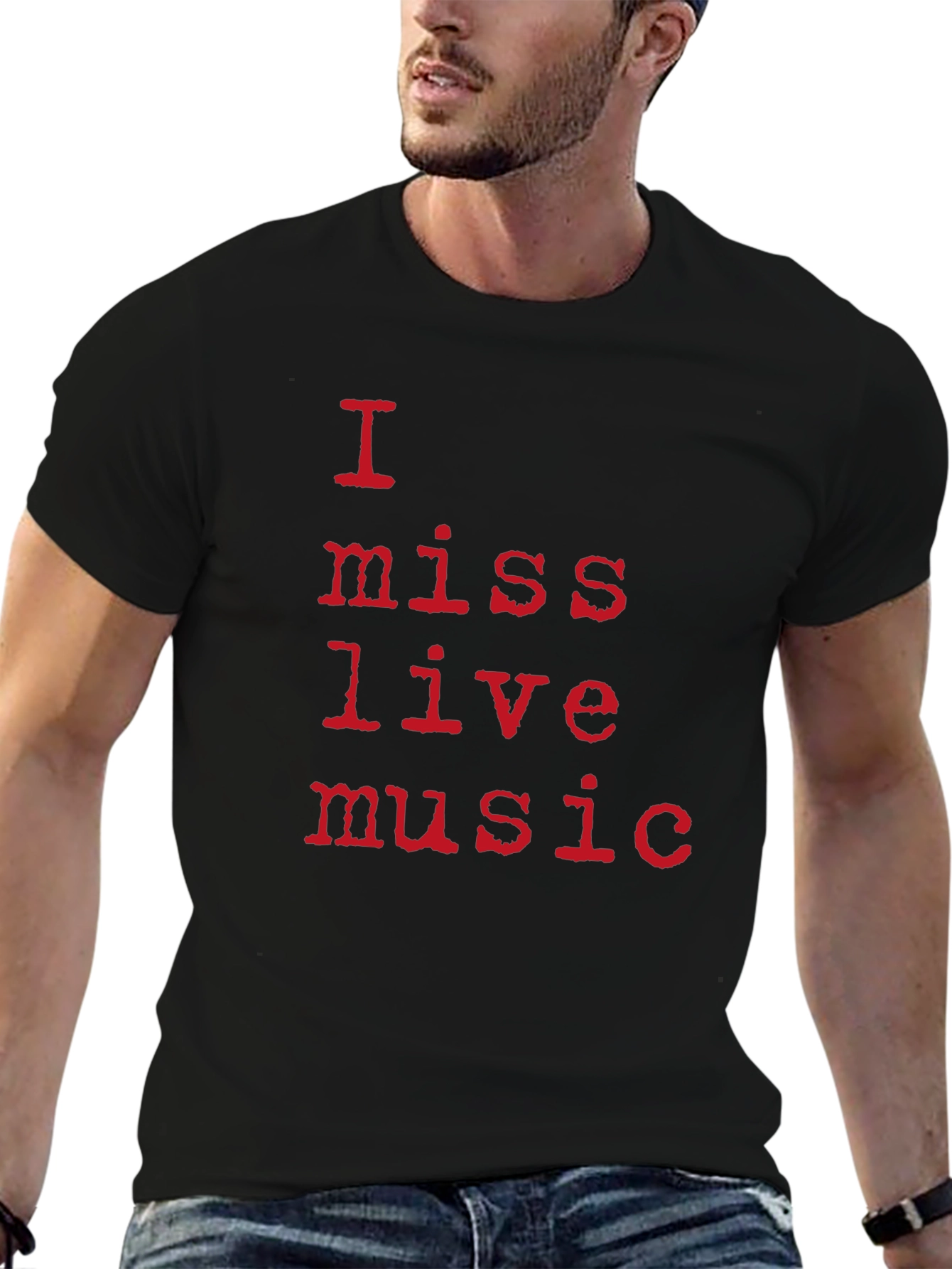 I Miss Live Music Black T-Shirt