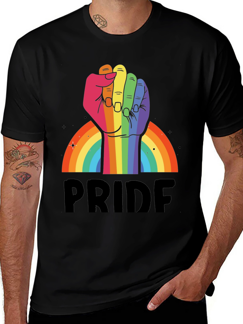 Pride Fist Rainbow Graphic Tee