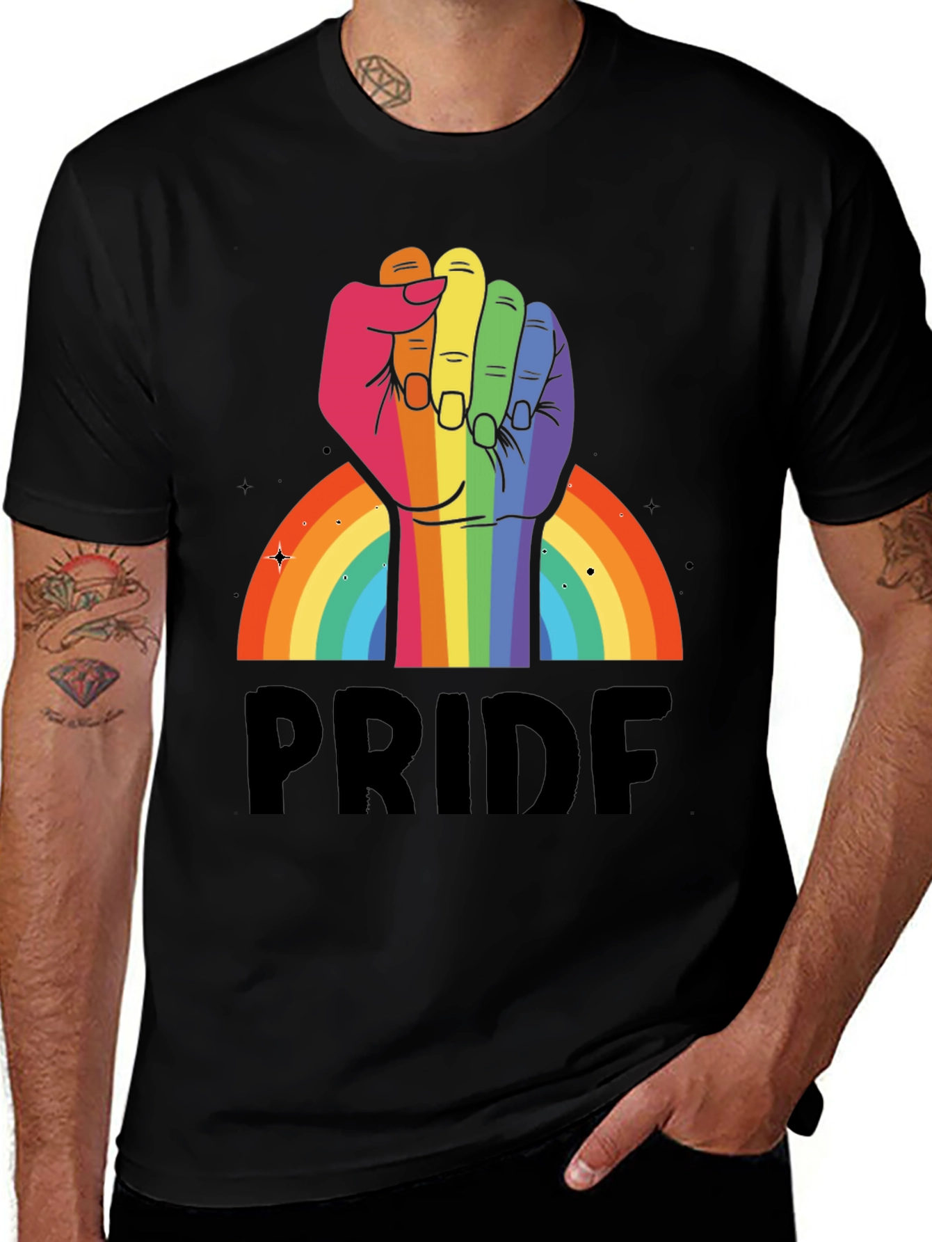 Pride Fist Rainbow Graphic Tee