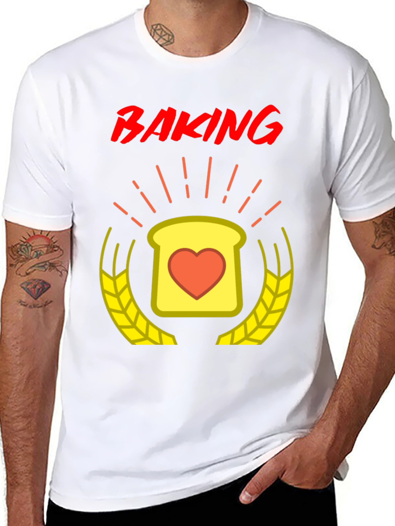 Baking Love T-Shirt - Heart Toast Design