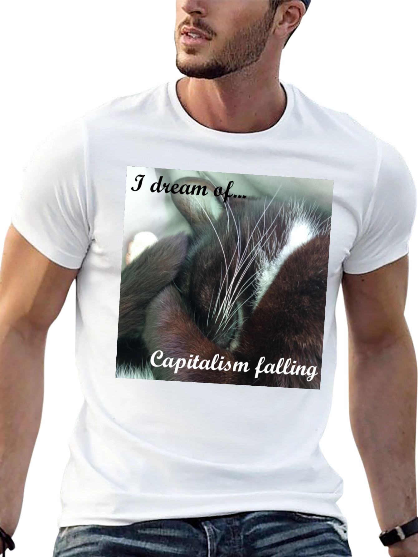 Cat Dreams of Capitalism Falling T-Shirt