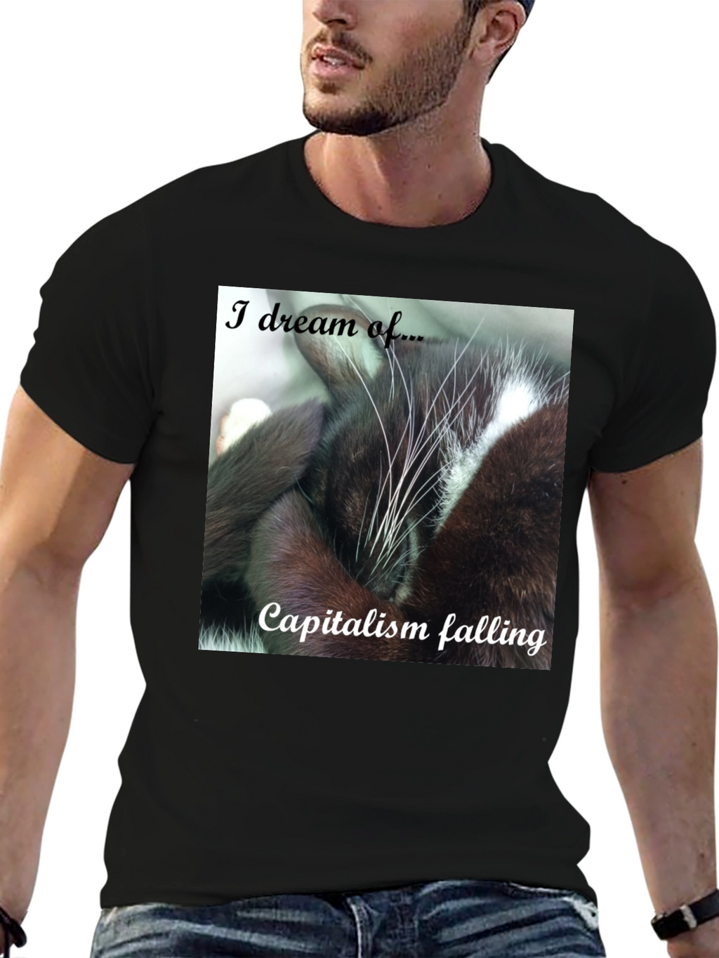 Cat Dreams of Capitalism Falling T-Shirt