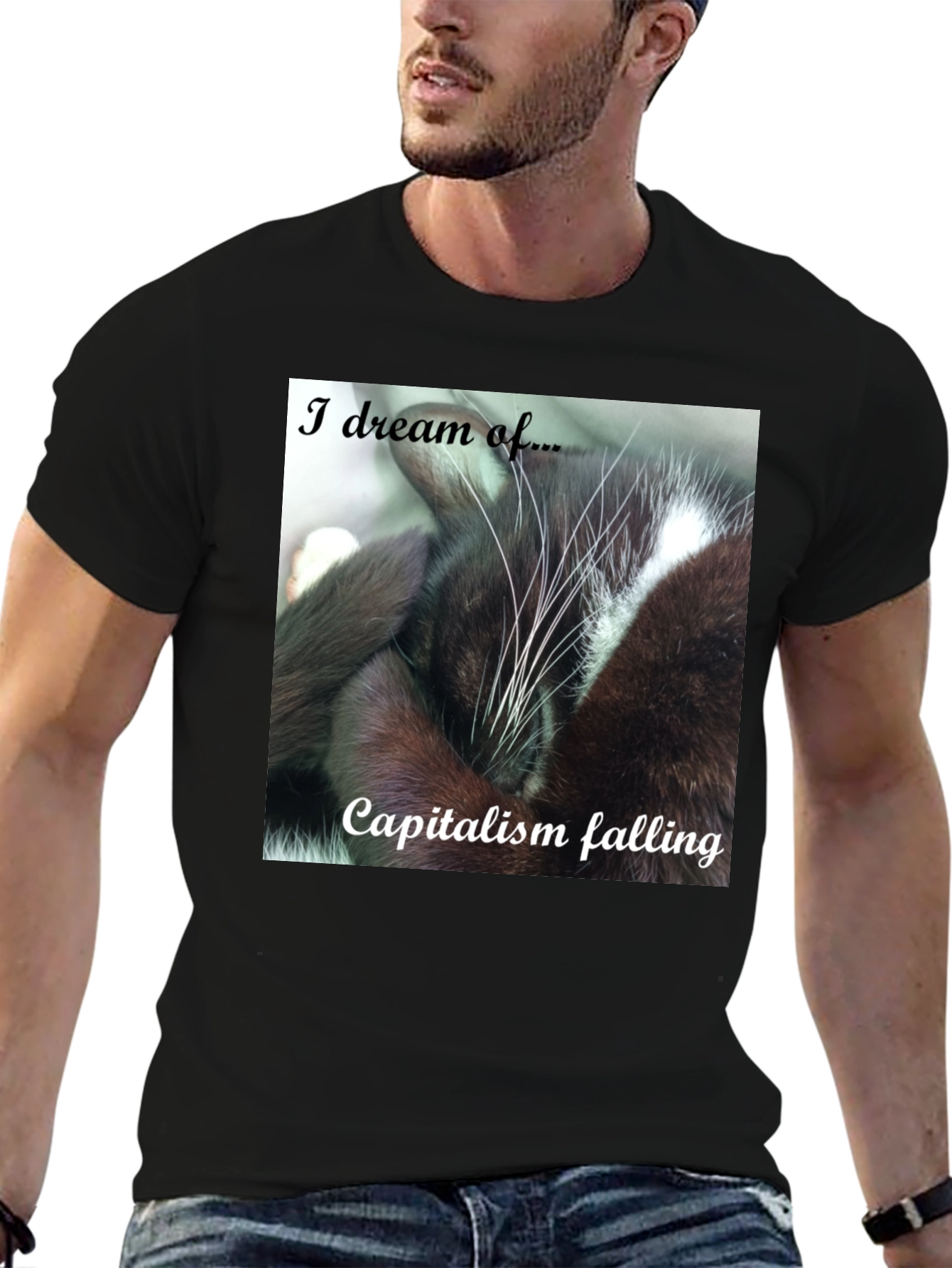 Cat Dreams of Capitalism Falling T-Shirt