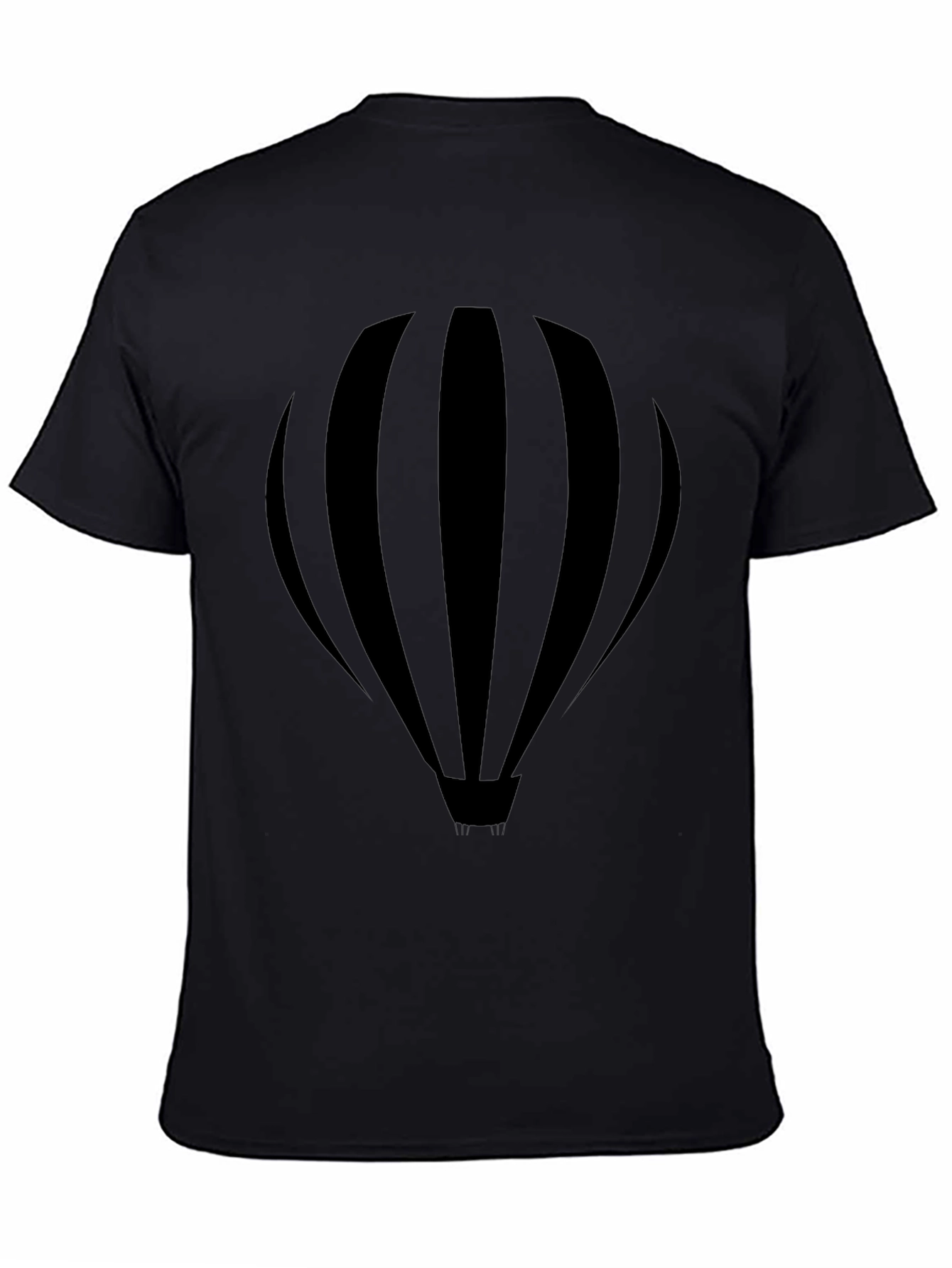 Black Hot Air Balloon Graphic Tee - Stylish Mens Casual Shirt