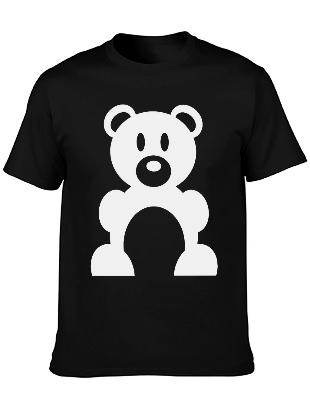 Cute Teddy Bear Graphic Black T-Shirt