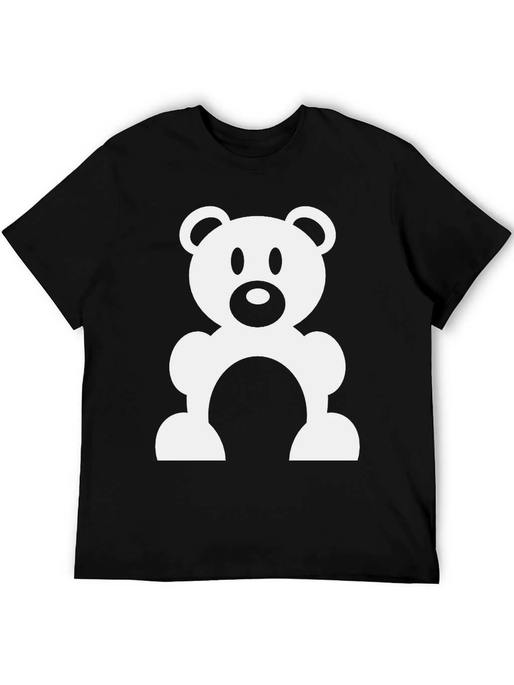 Cute Teddy Bear Graphic Black T-Shirt