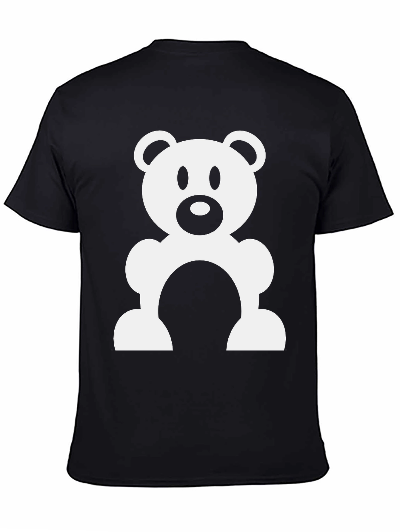 Cute Teddy Bear Graphic Black T-Shirt