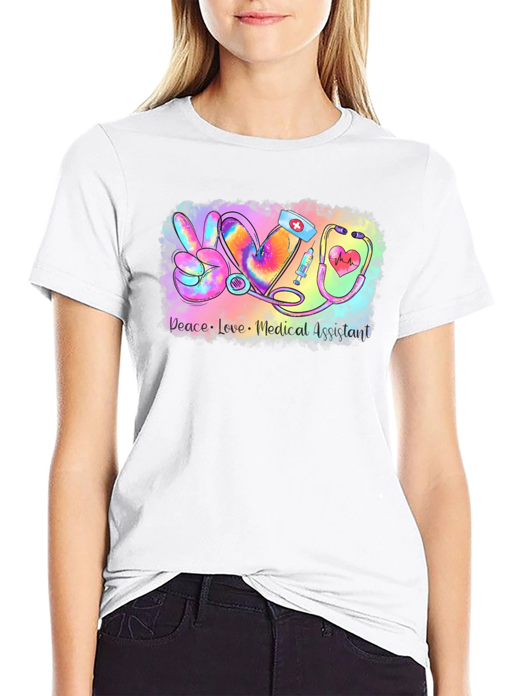 Medical Assistant Peace Love T-Shirt