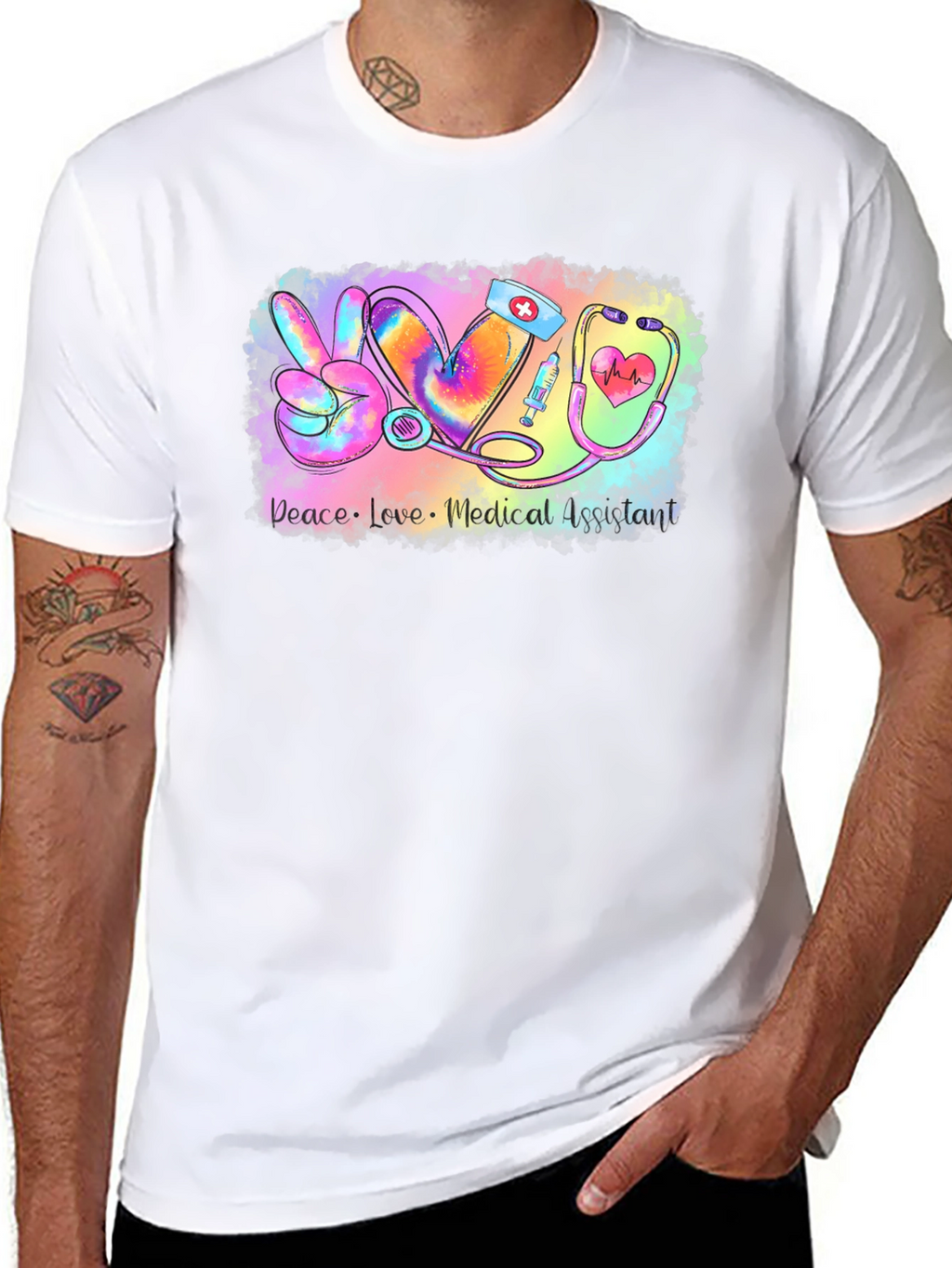 Medical Assistant Peace Love T-Shirt