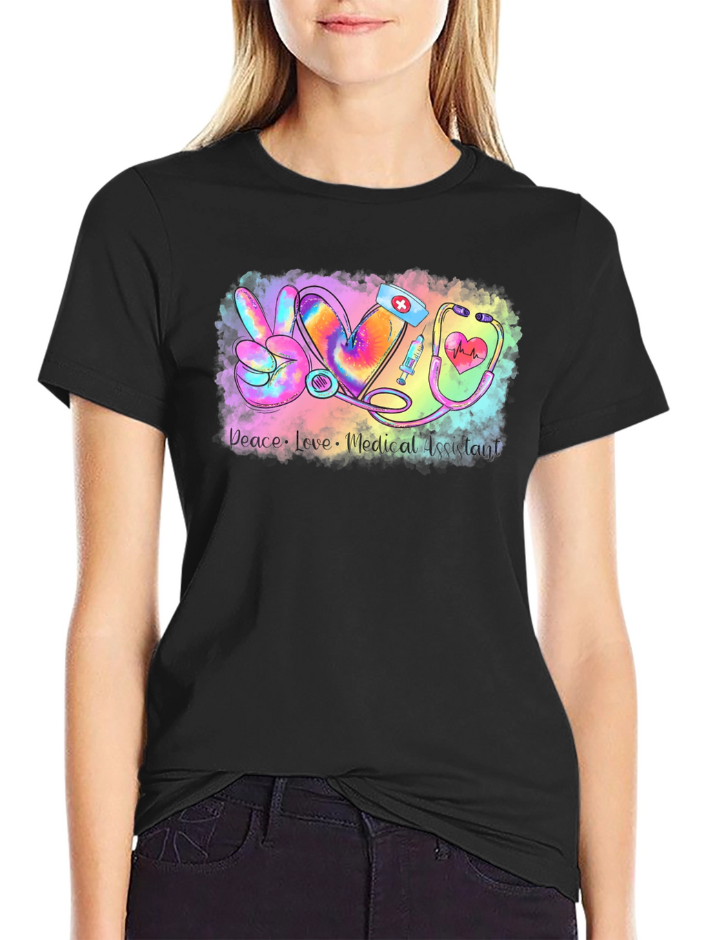 Medical Assistant Peace Love T-Shirt
