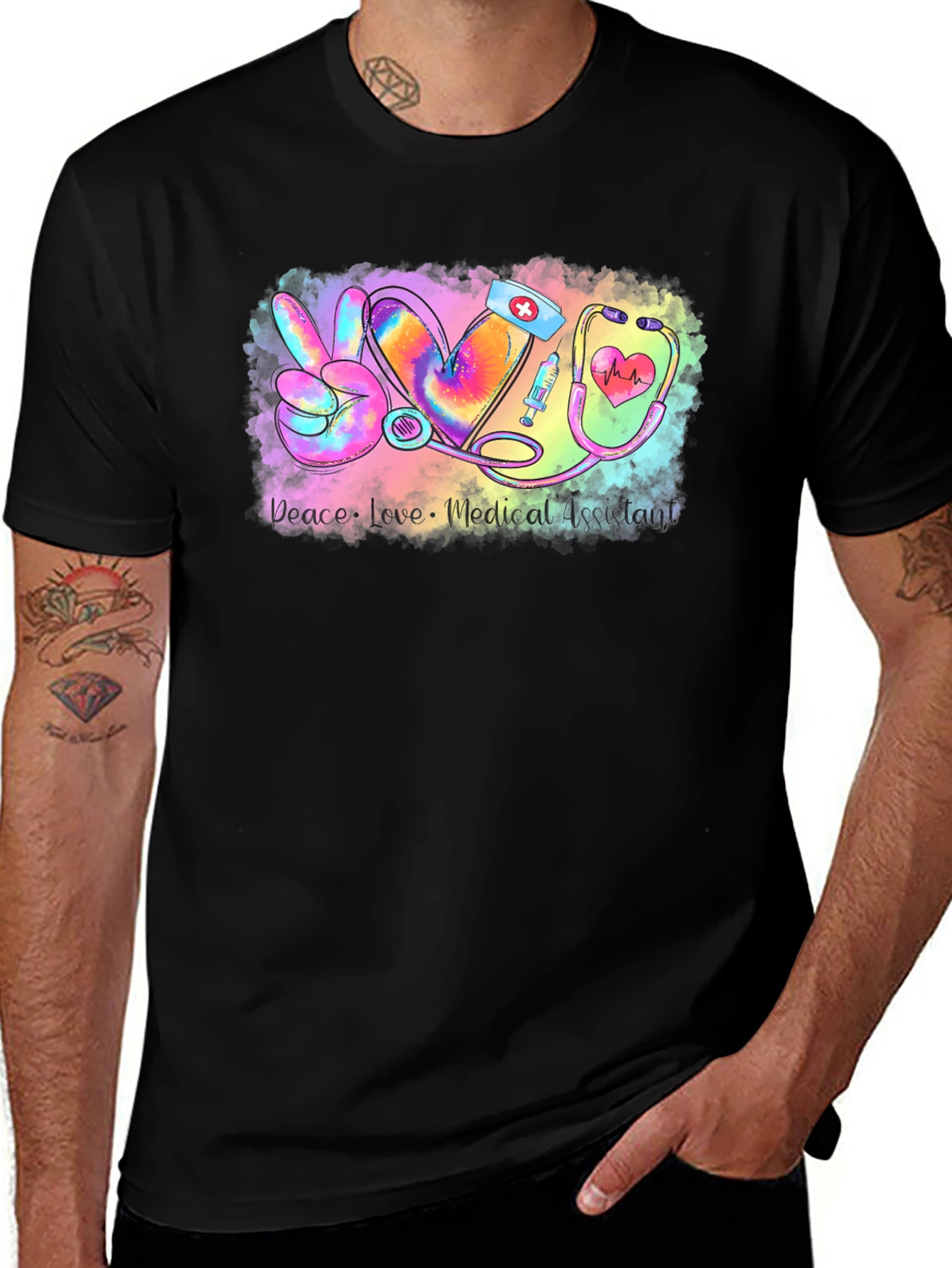 Medical Assistant Peace Love T-Shirt