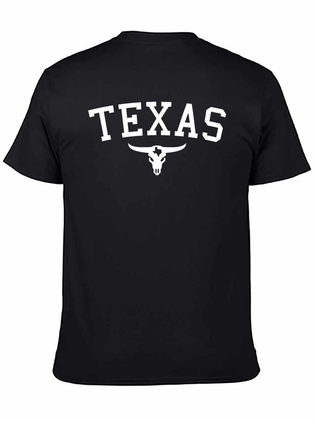 Texas Bull Skull Graphic Tee - Black Cotton T-Shirt