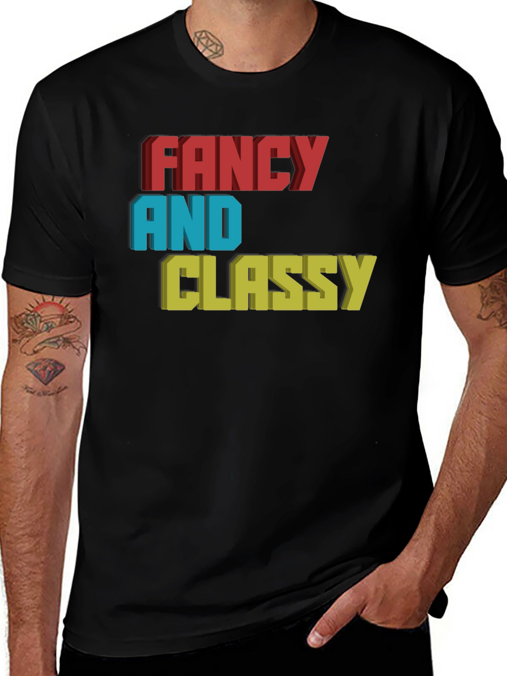 Fancy & Classy 3D Graphic Tee - Stylish Design