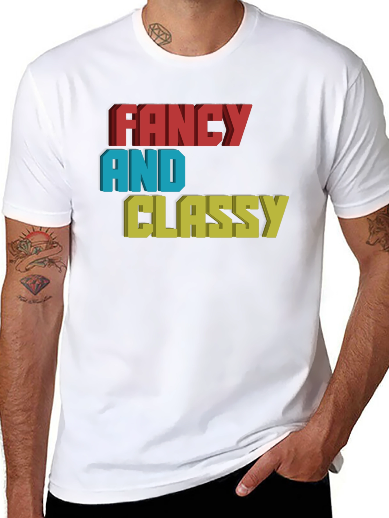Fancy & Classy 3D Graphic Tee - Stylish Design