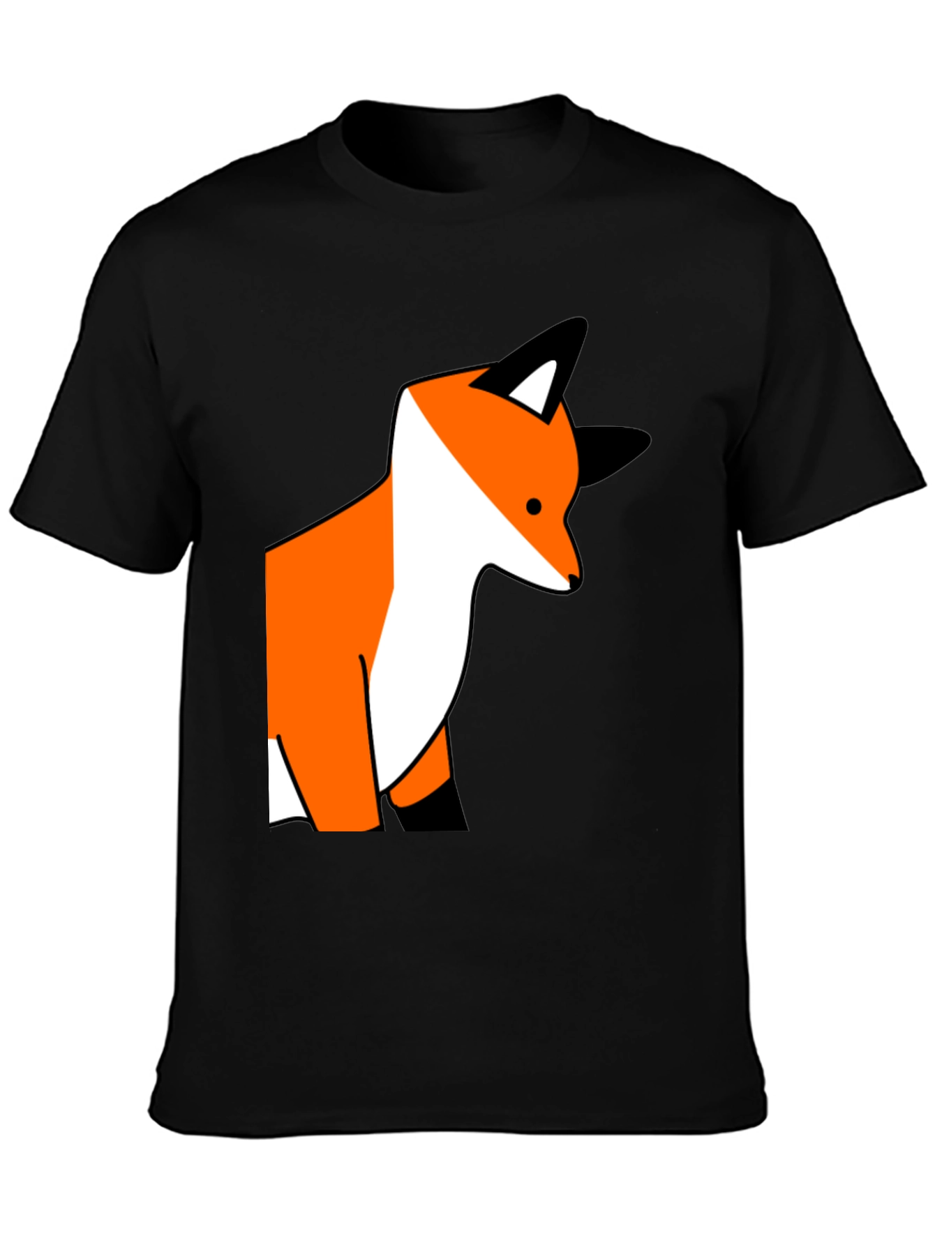 Fox Graphic Print Black T-Shirt