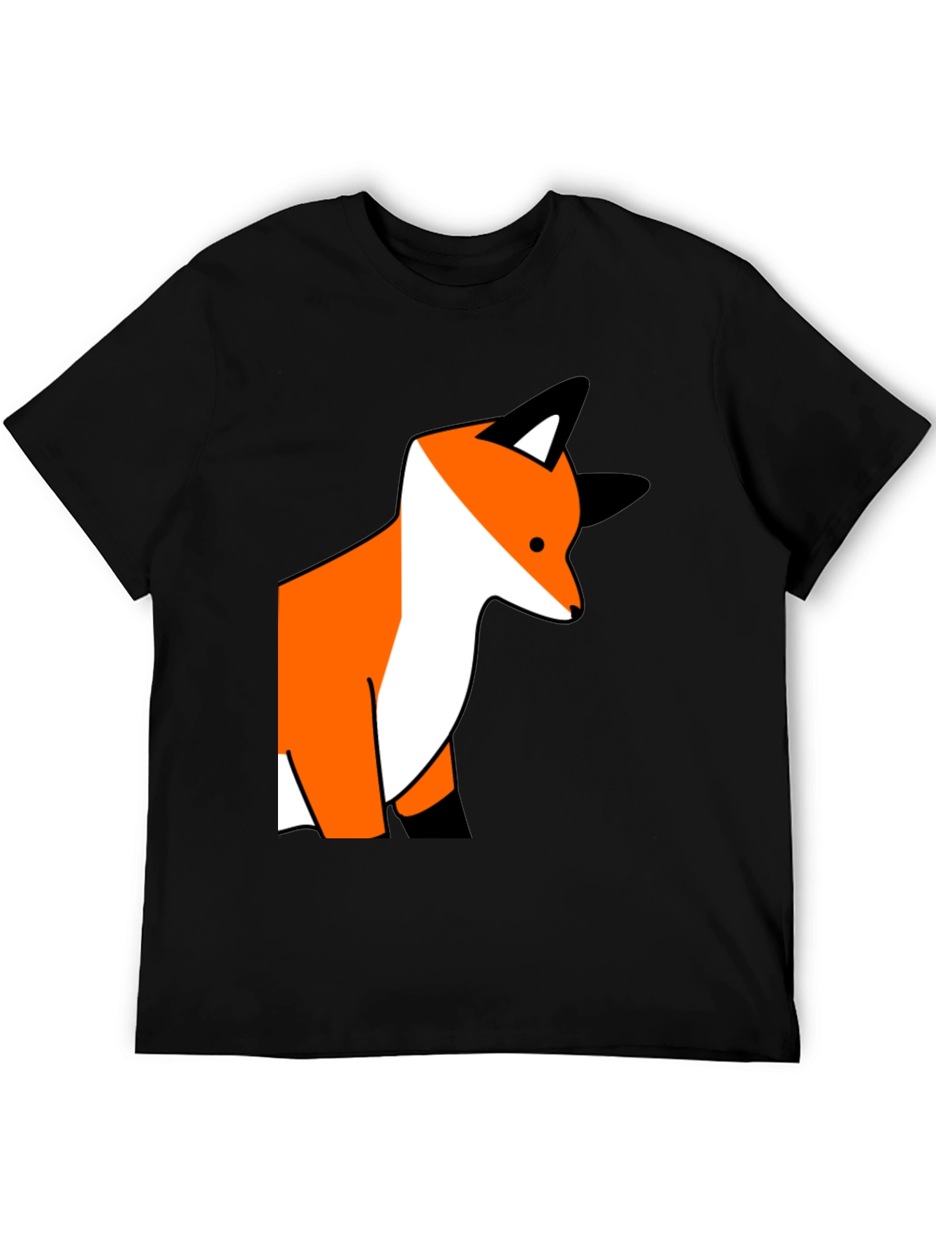 Fox Graphic Print Black T-Shirt