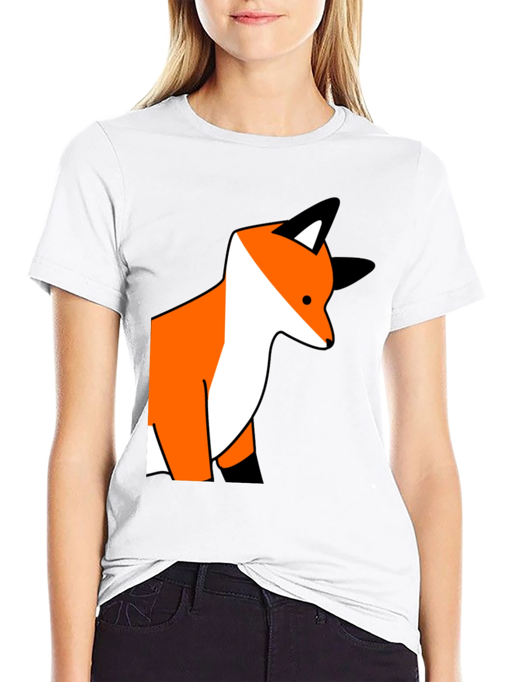 Fox Graphic Print Black T-Shirt