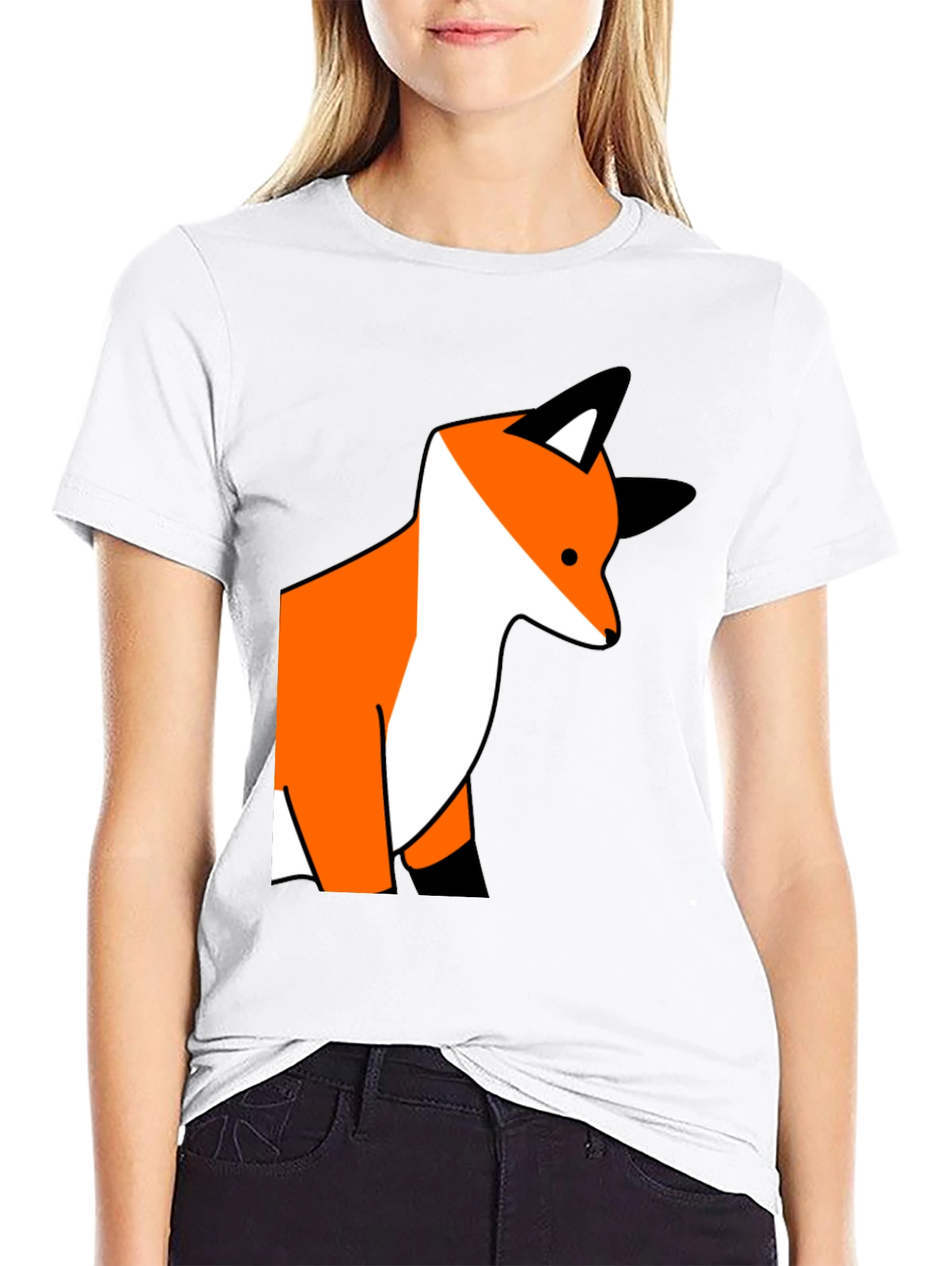 Fox Graphic Print Black T-Shirt