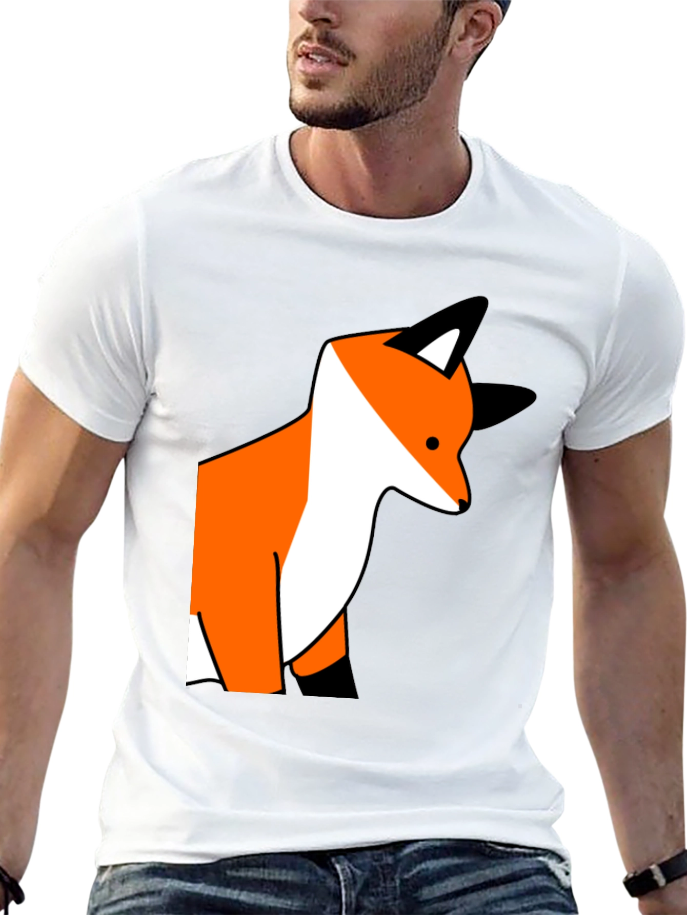 Fox Graphic Print Black T-Shirt