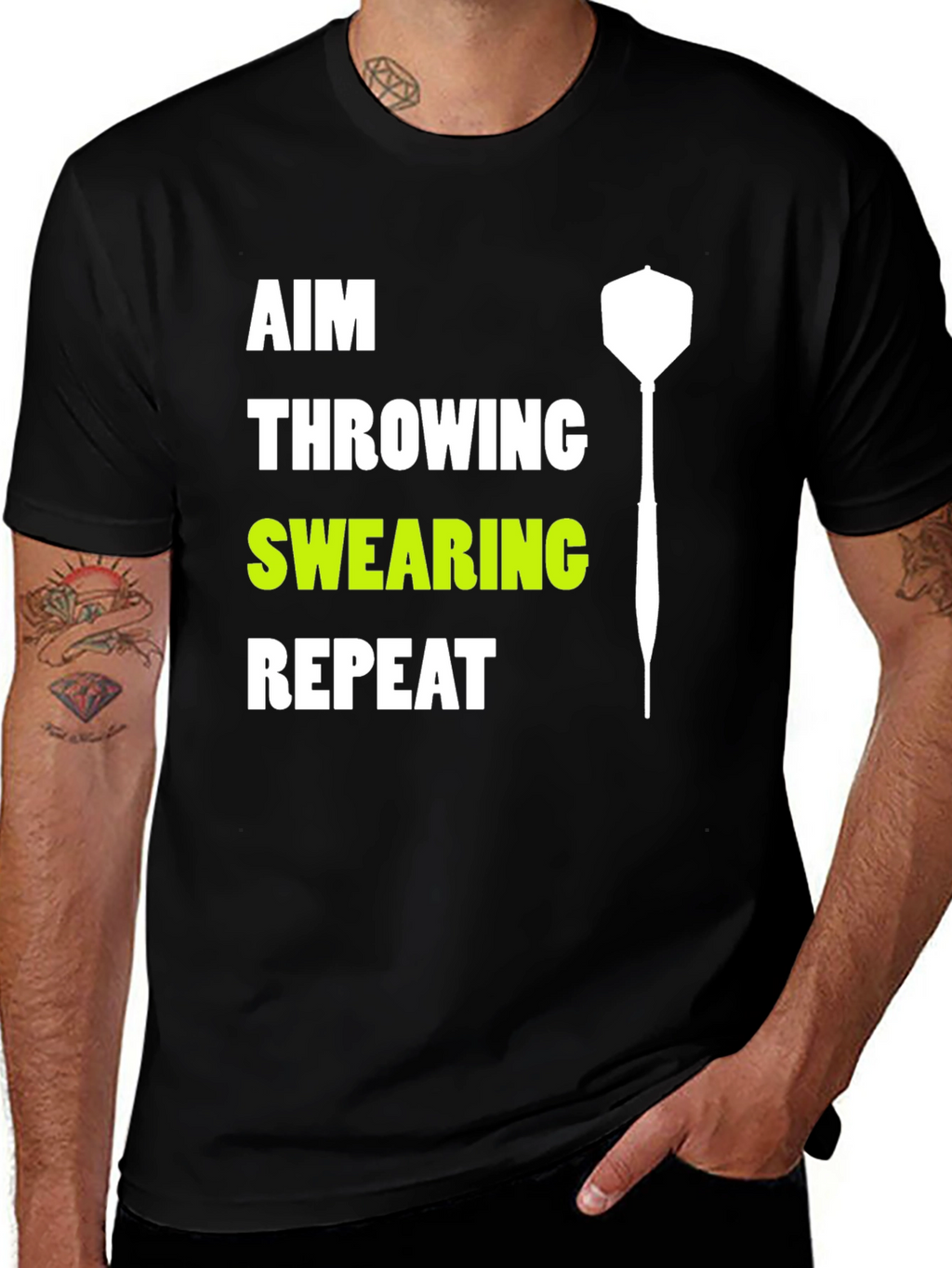 Aim Throwing Swearing Repeat Dart T-Shirt