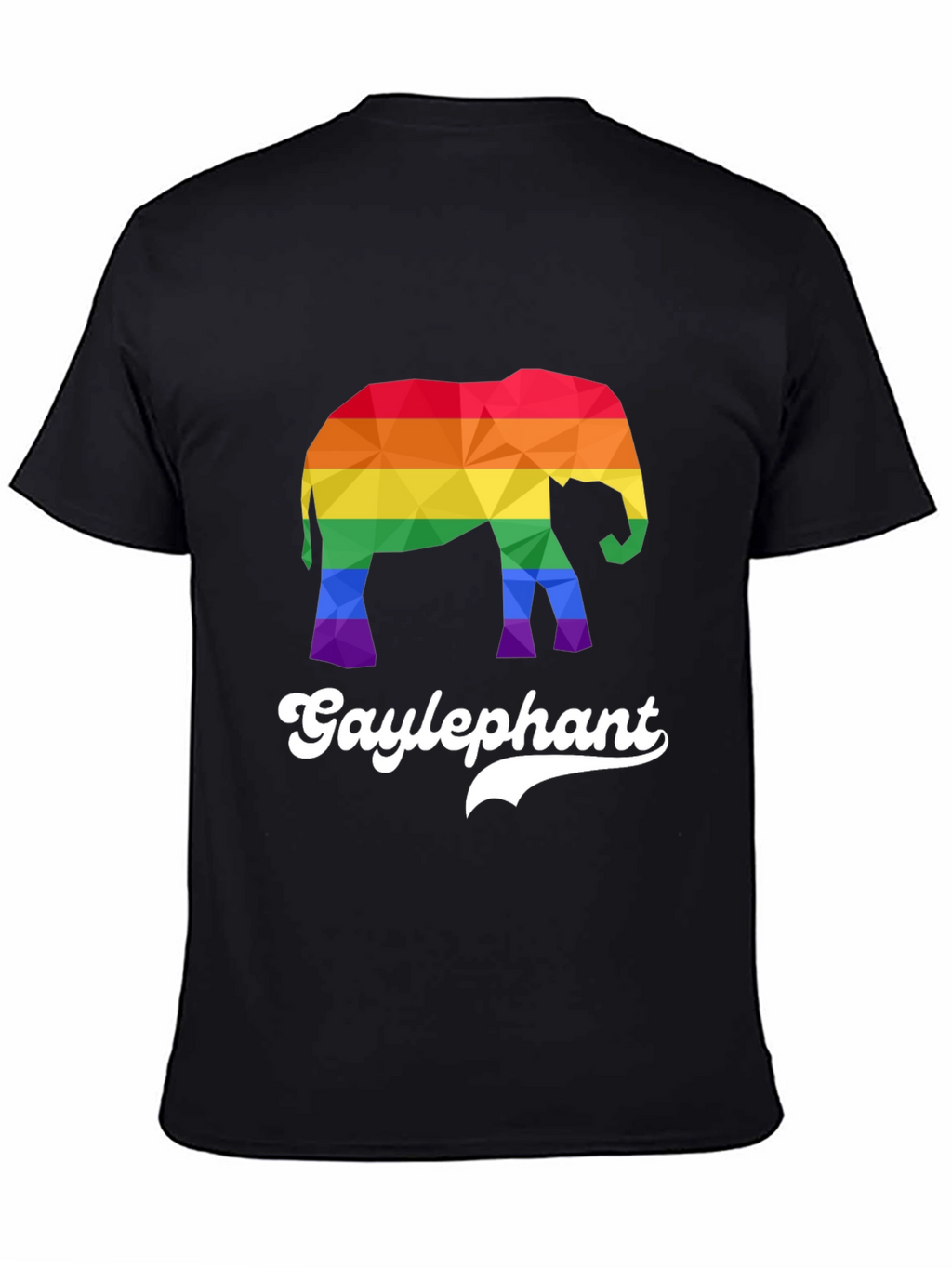 Gay Elephant Pride T-Shirt Rainbow Geometric Design