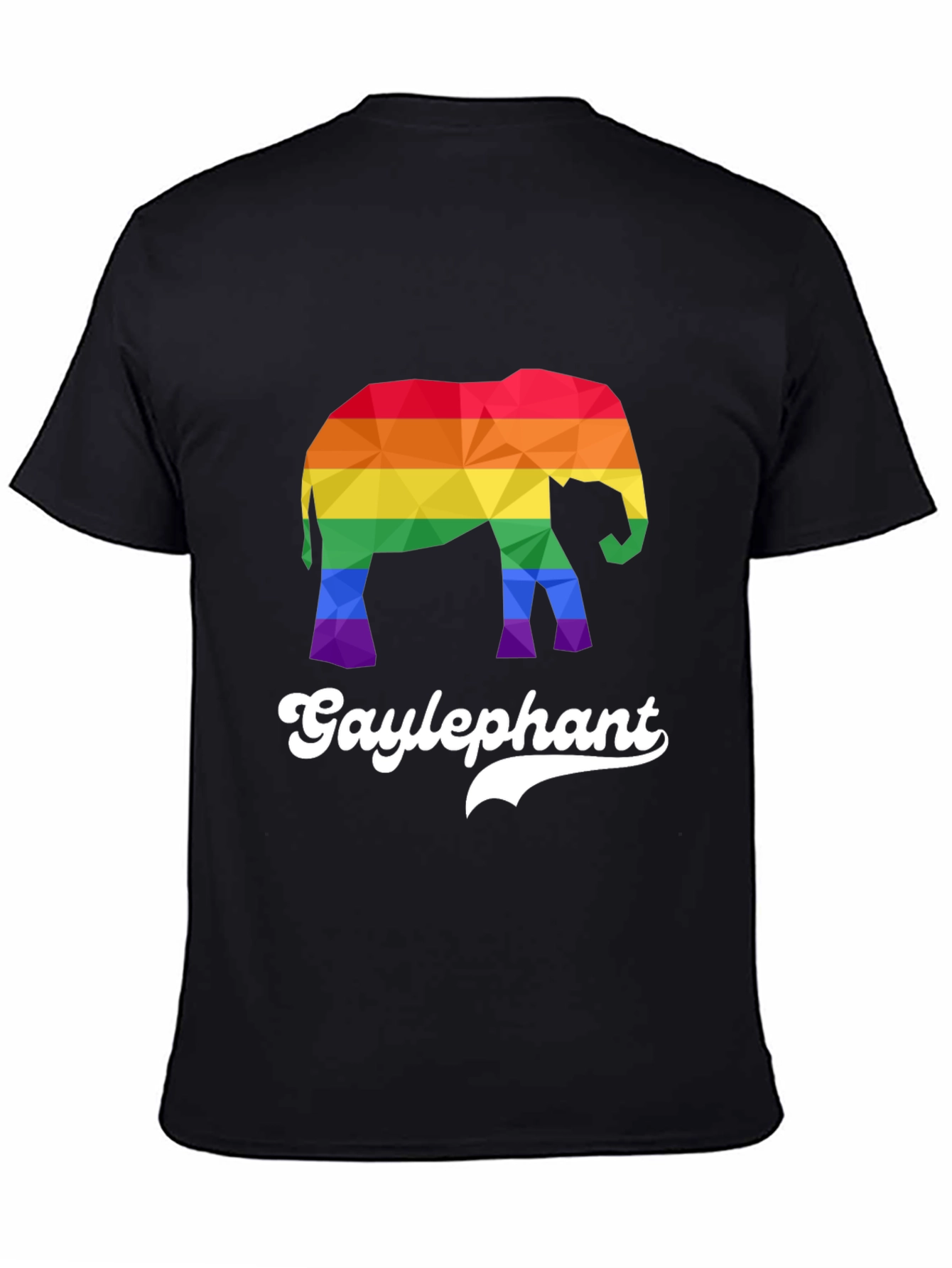 Gay Elephant Pride T-Shirt Rainbow Geometric Design