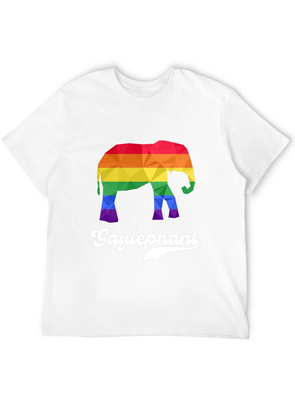 Gay Elephant Pride T-Shirt Rainbow Geometric Design