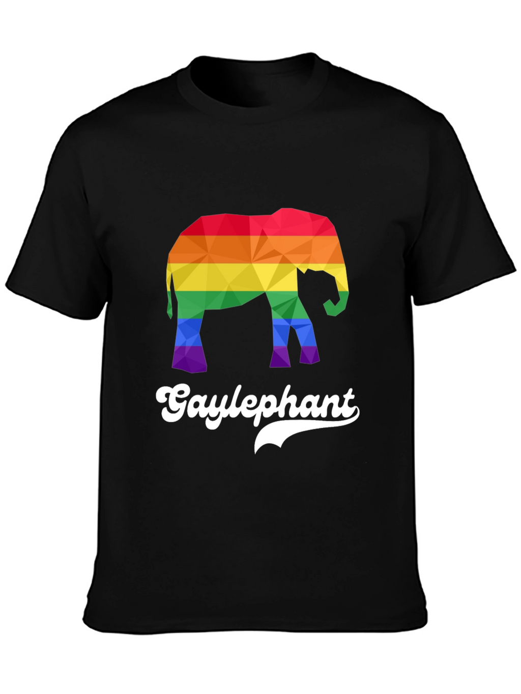 Gay Elephant Pride T-Shirt Rainbow Geometric Design