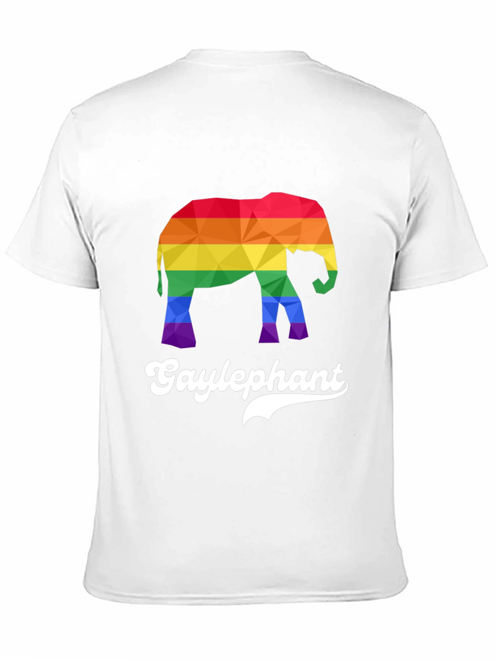 Gay Elephant Pride T-Shirt Rainbow Geometric Design