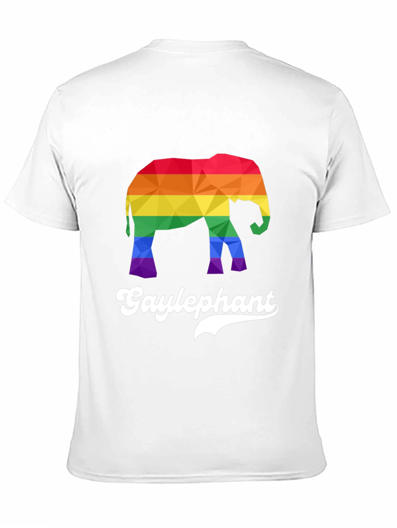 Gay Elephant Pride T-Shirt Rainbow Geometric Design