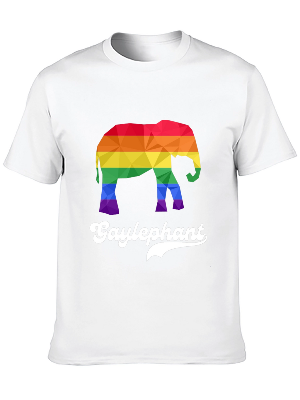 Gay Elephant Pride T-Shirt Rainbow Geometric Design