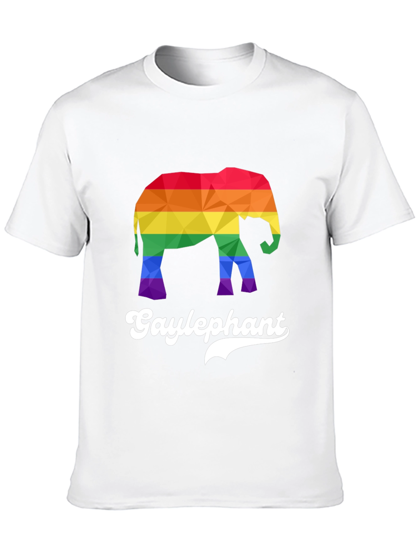 Gay Elephant Pride T-Shirt Rainbow Geometric Design