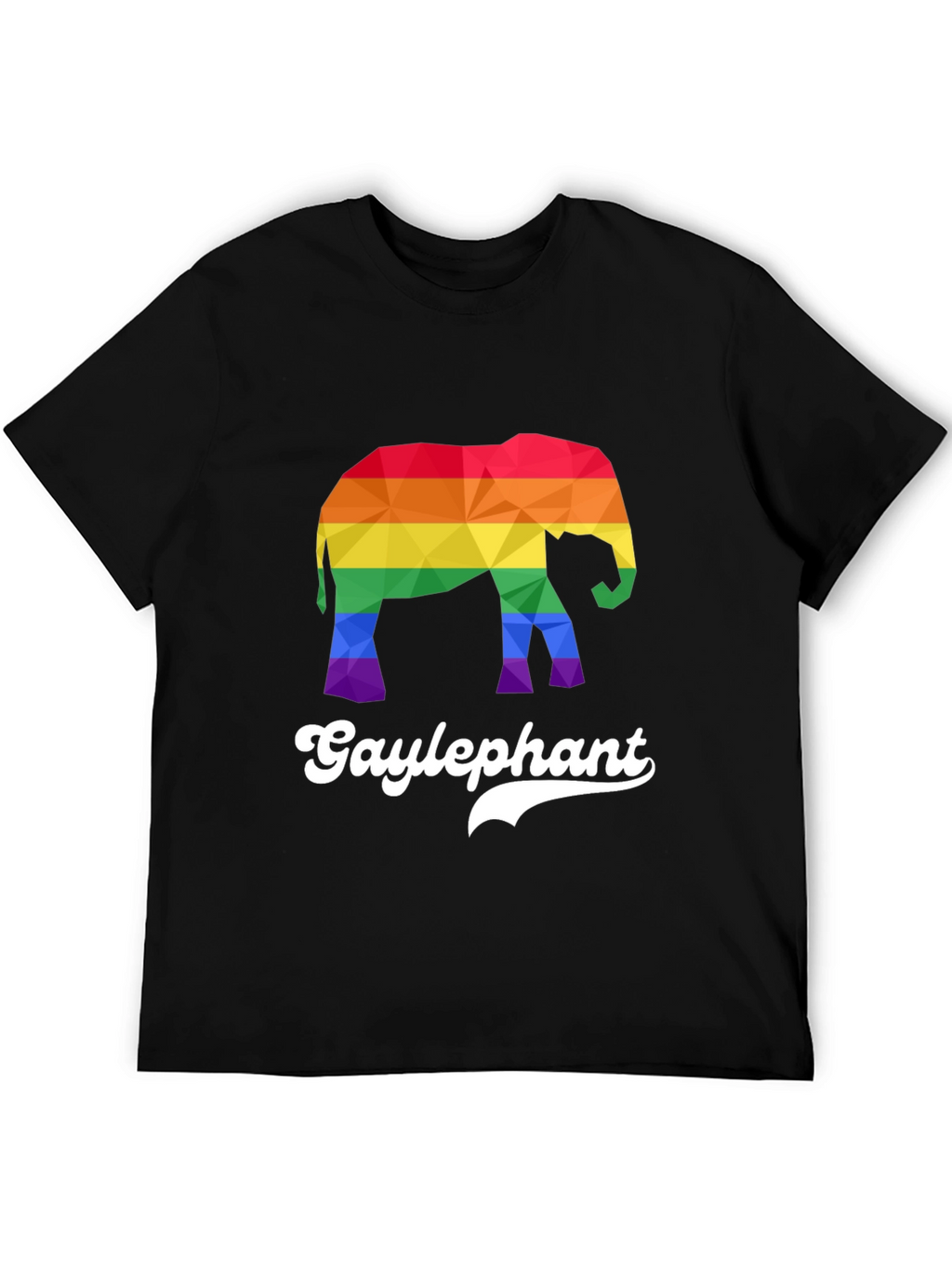 Gay Elephant Pride T-Shirt Rainbow Geometric Design