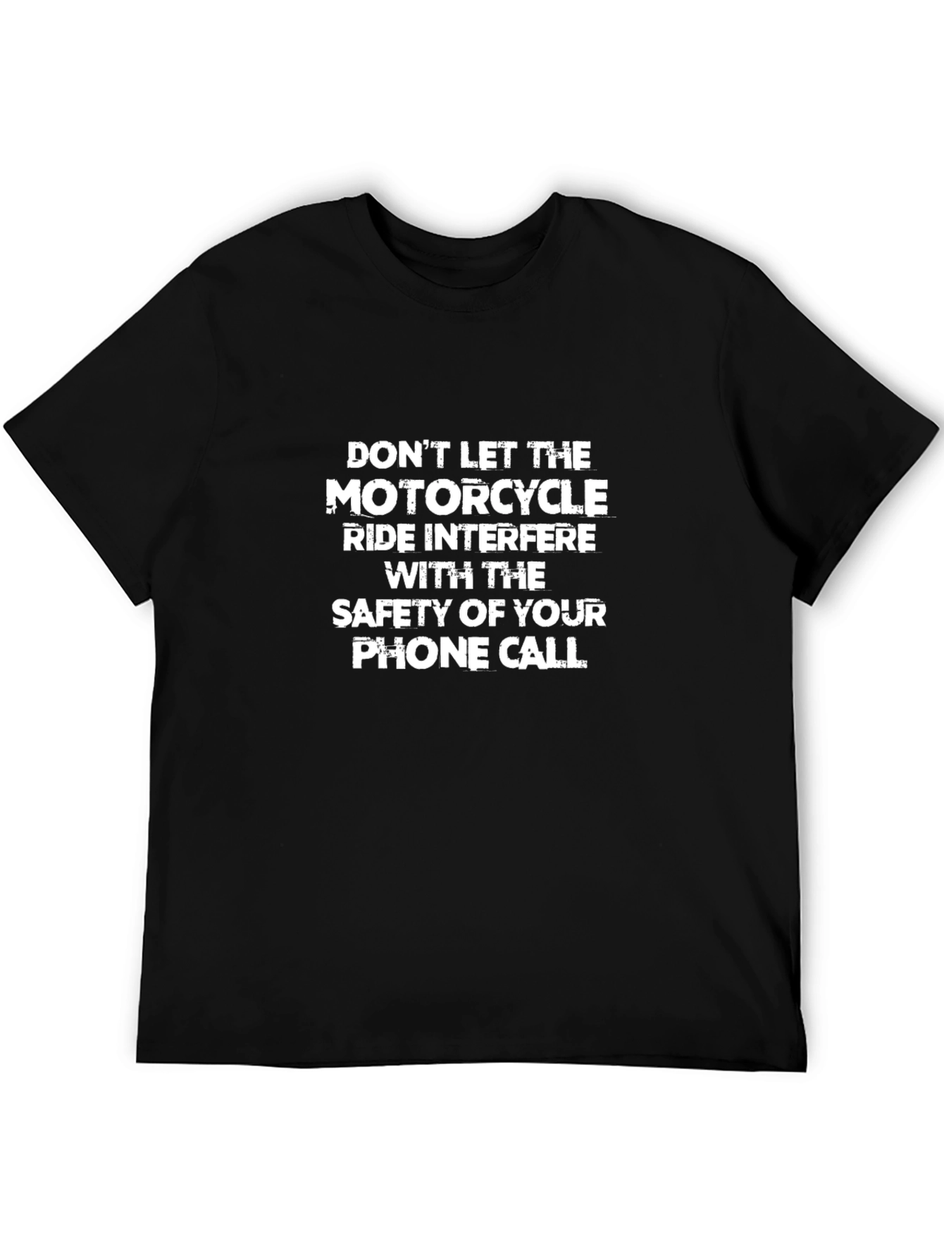Motorcycle Safety Phone Call Graphic Tee - Black