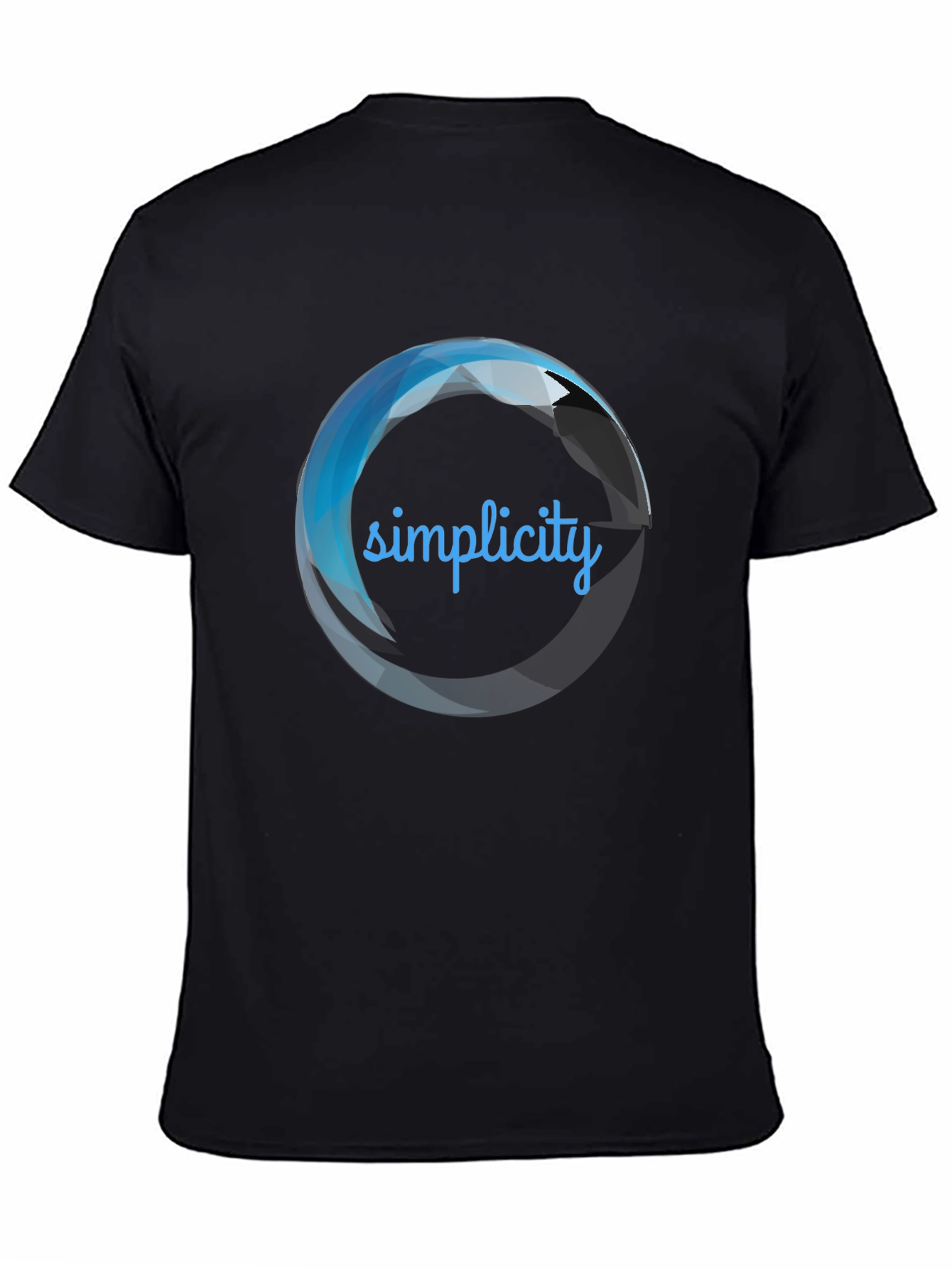 Mens Simplicity Graphic Print Black T-Shirt