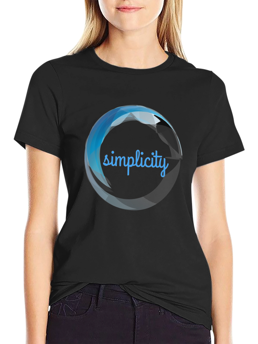 Mens Simplicity Graphic Print Black T-Shirt