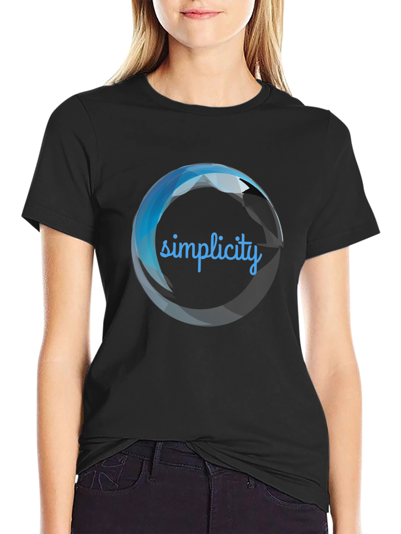 Mens Simplicity Graphic Print Black T-Shirt