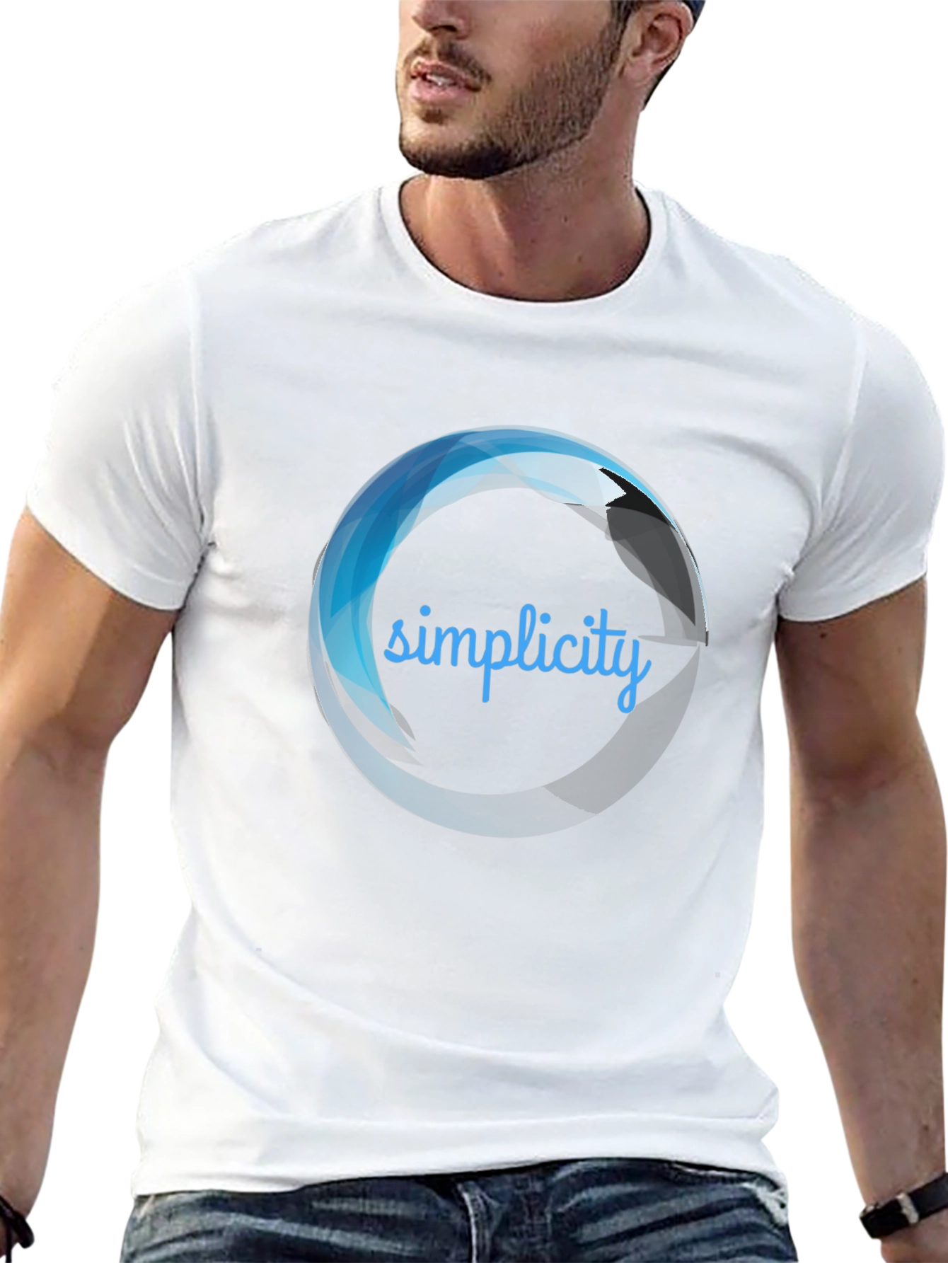Mens Simplicity Graphic Print Black T-Shirt