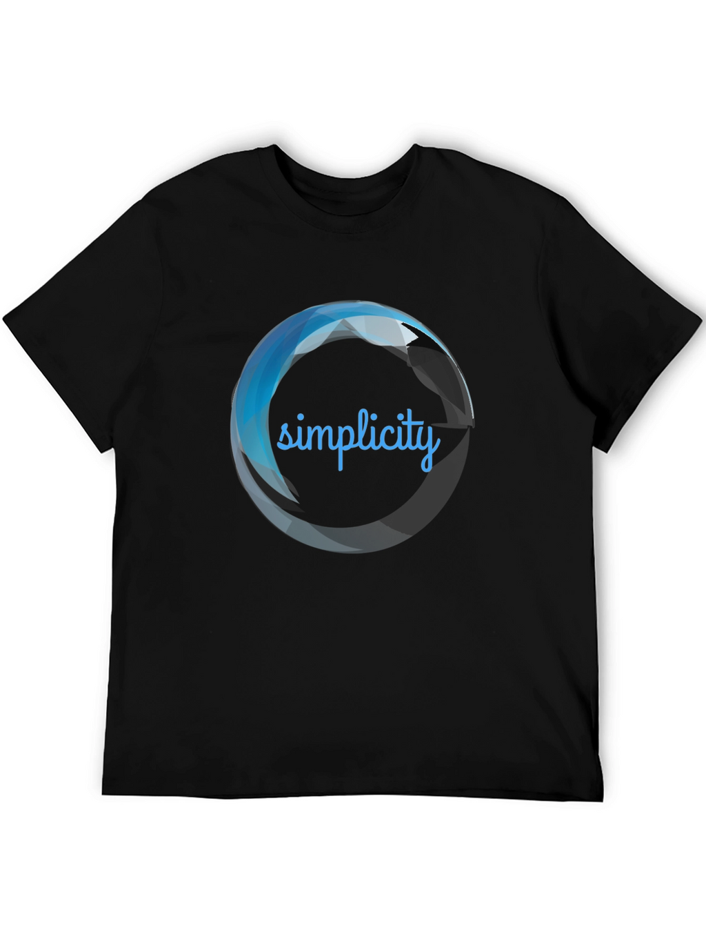 Mens Simplicity Graphic Print Black T-Shirt