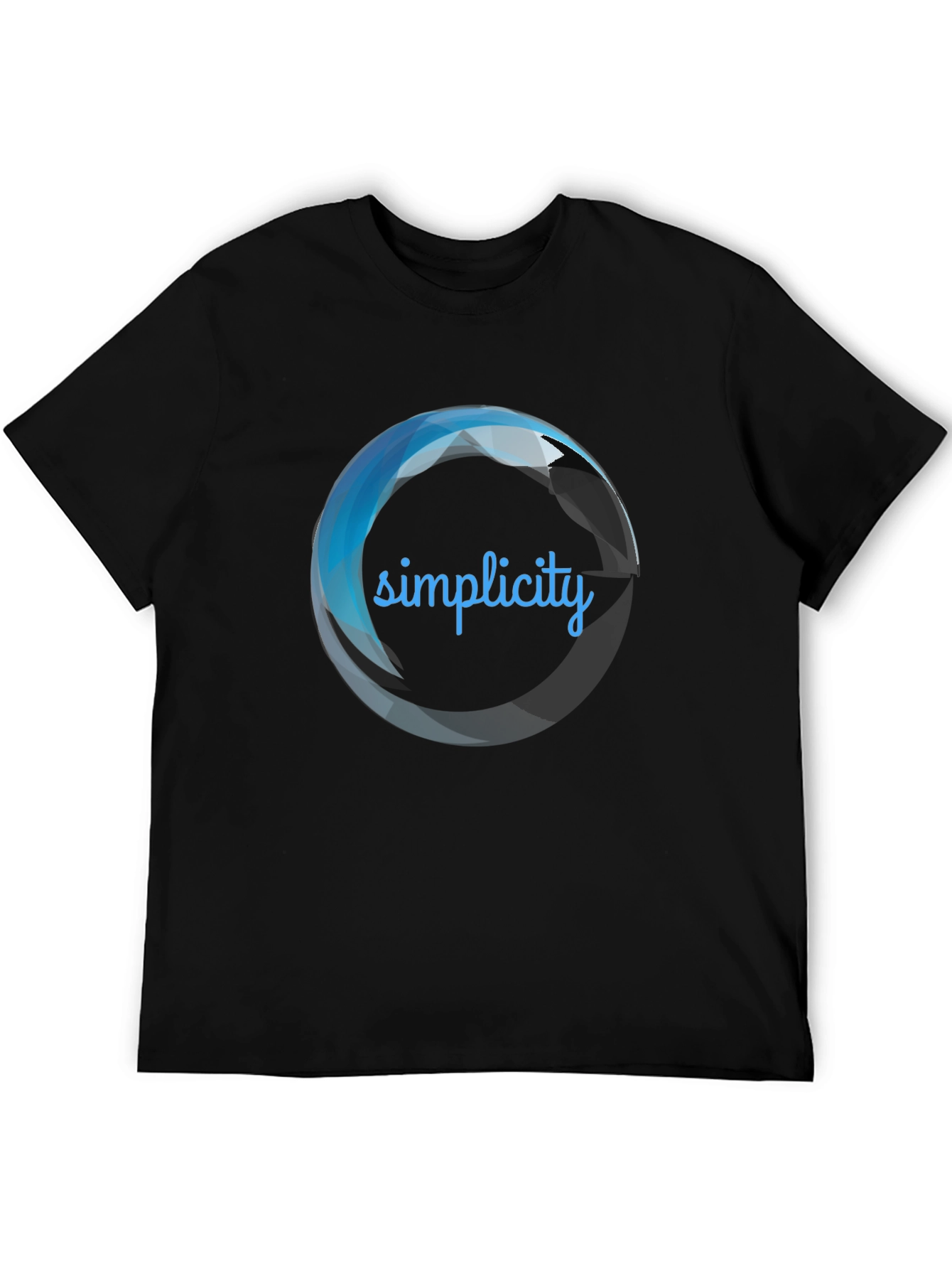 Mens Simplicity Graphic Print Black T-Shirt